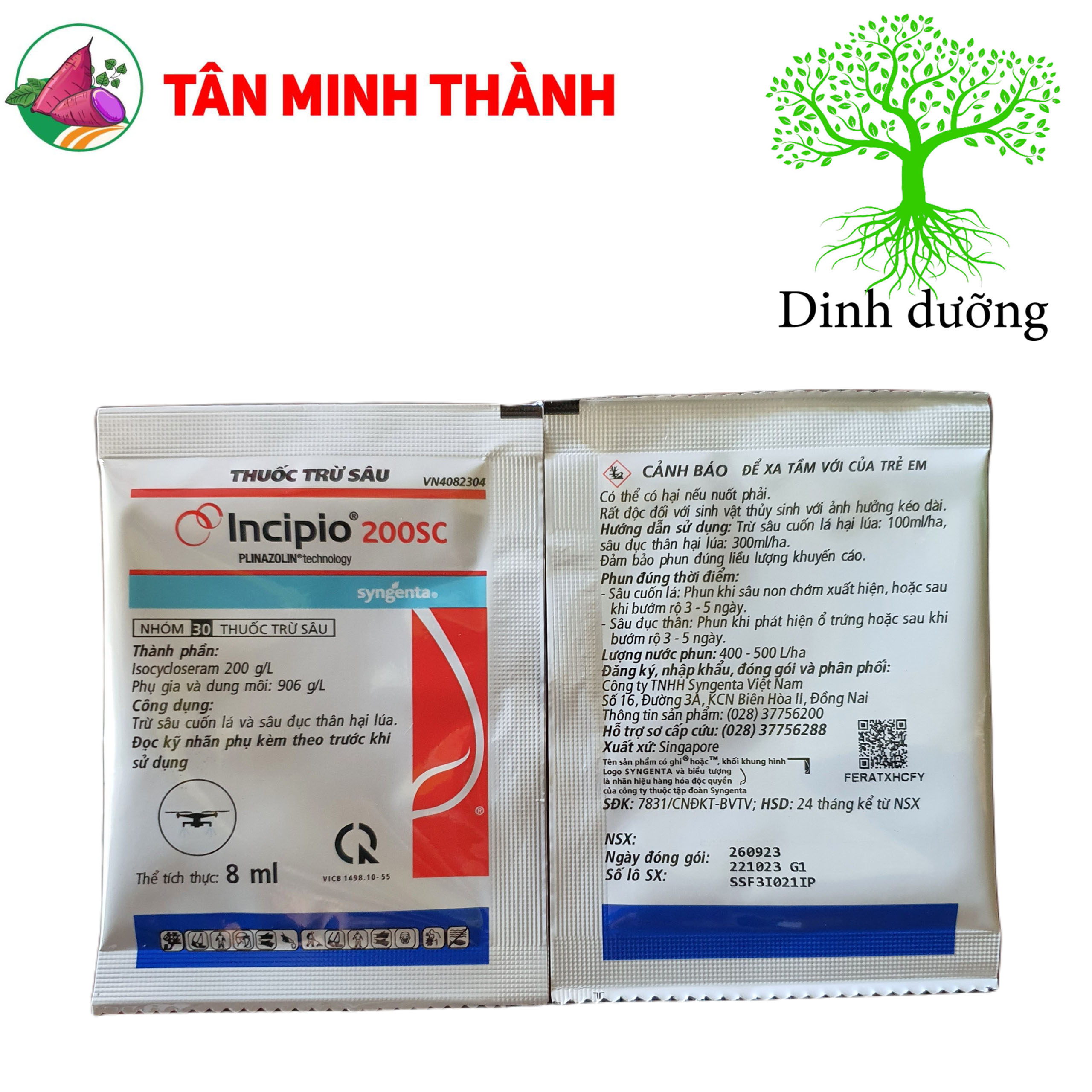 Incipio 200SC Syngenta - Thuốc trừ sâu cuốn lá, sâu đục thân, sâu xanh ống hành, sâu tơ, sâu ăn lá