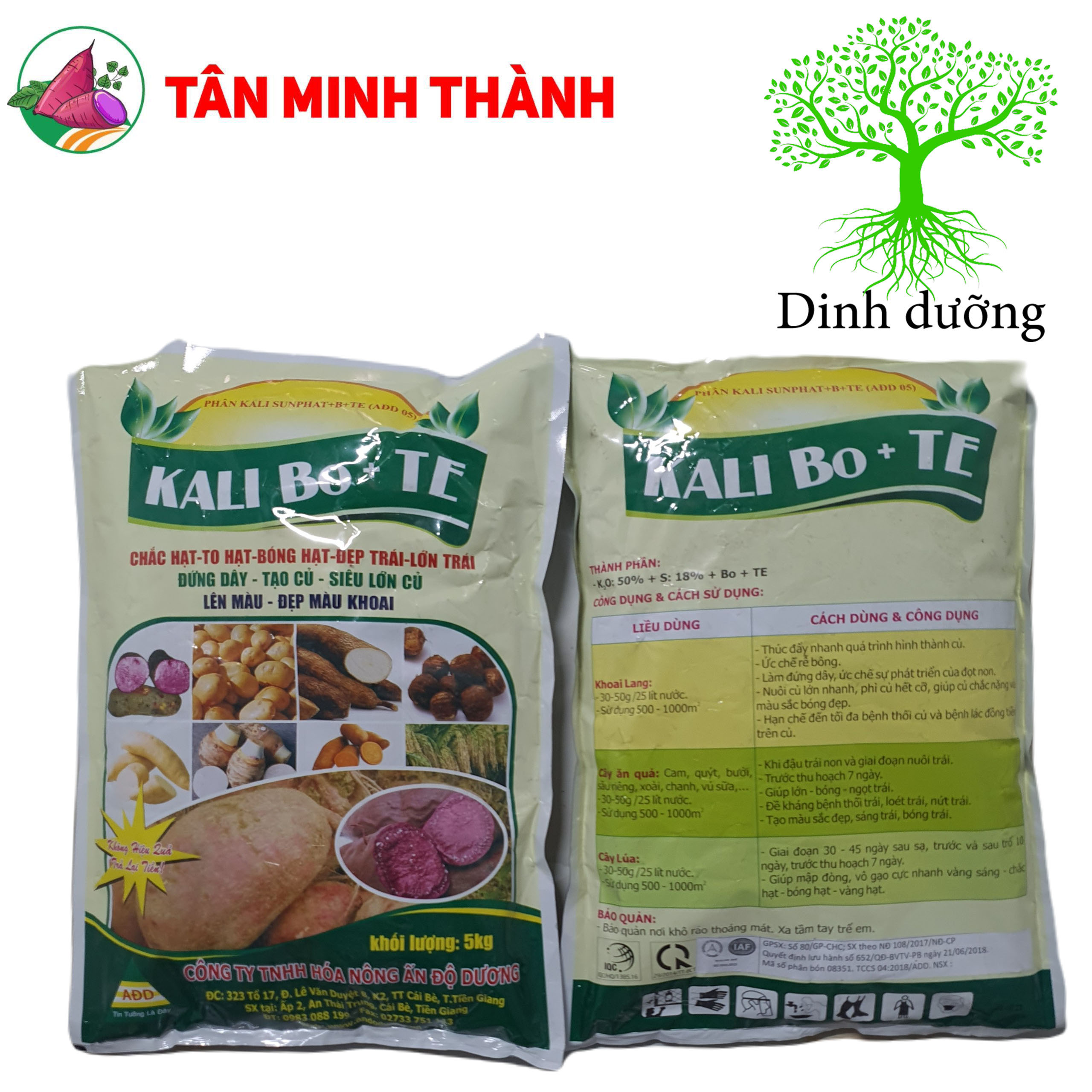 Kali Bo+TE Thuốc to củ khoai lang, đứng dây, tạo củ, siêu lớn củ, lên màu, nặng ký