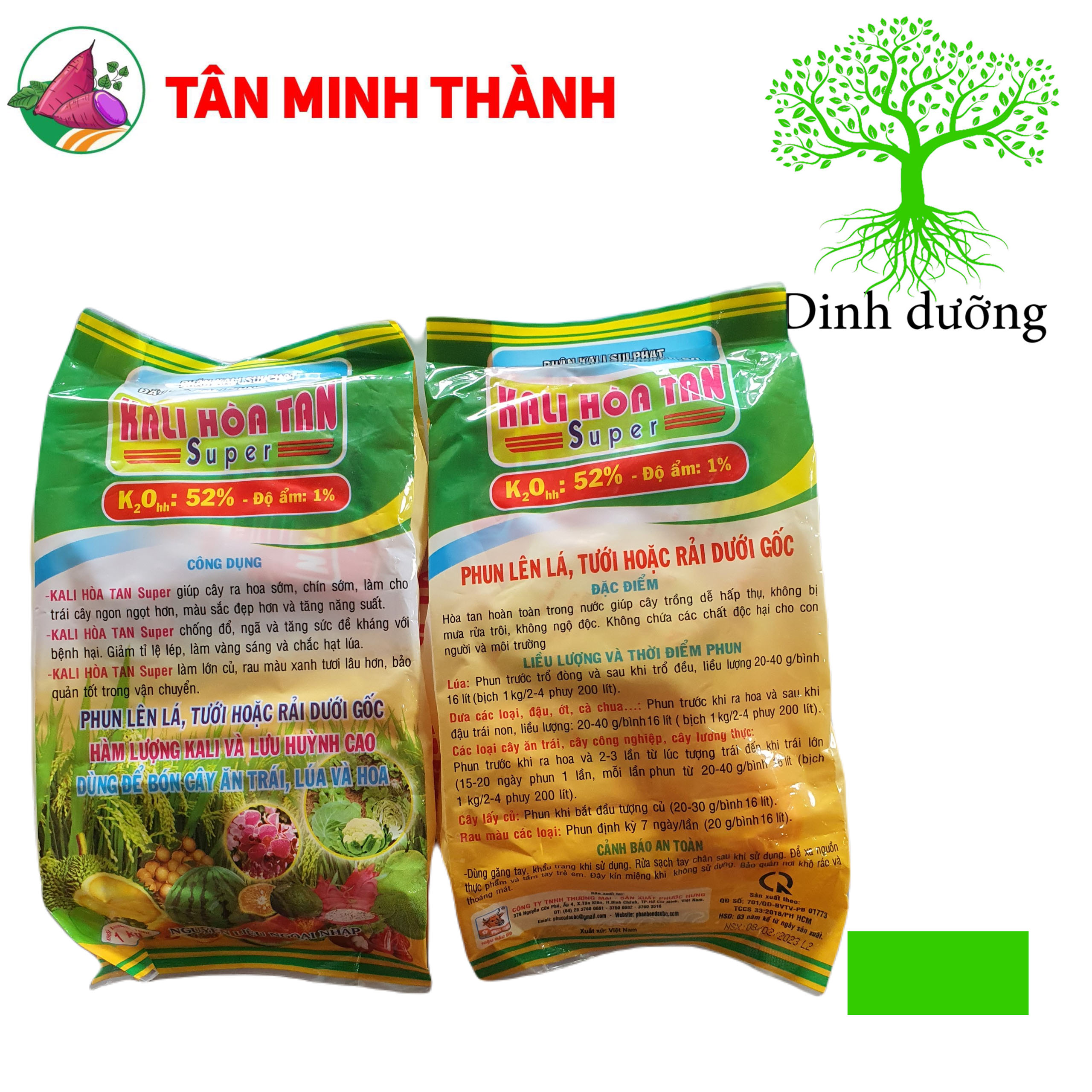 Kali Hòa Tan Đầu Bò Super - Giúp lớn củ, nặng ký, ngọt trái, đẹp màu, bóng da, to hạt, chống đổ ngã