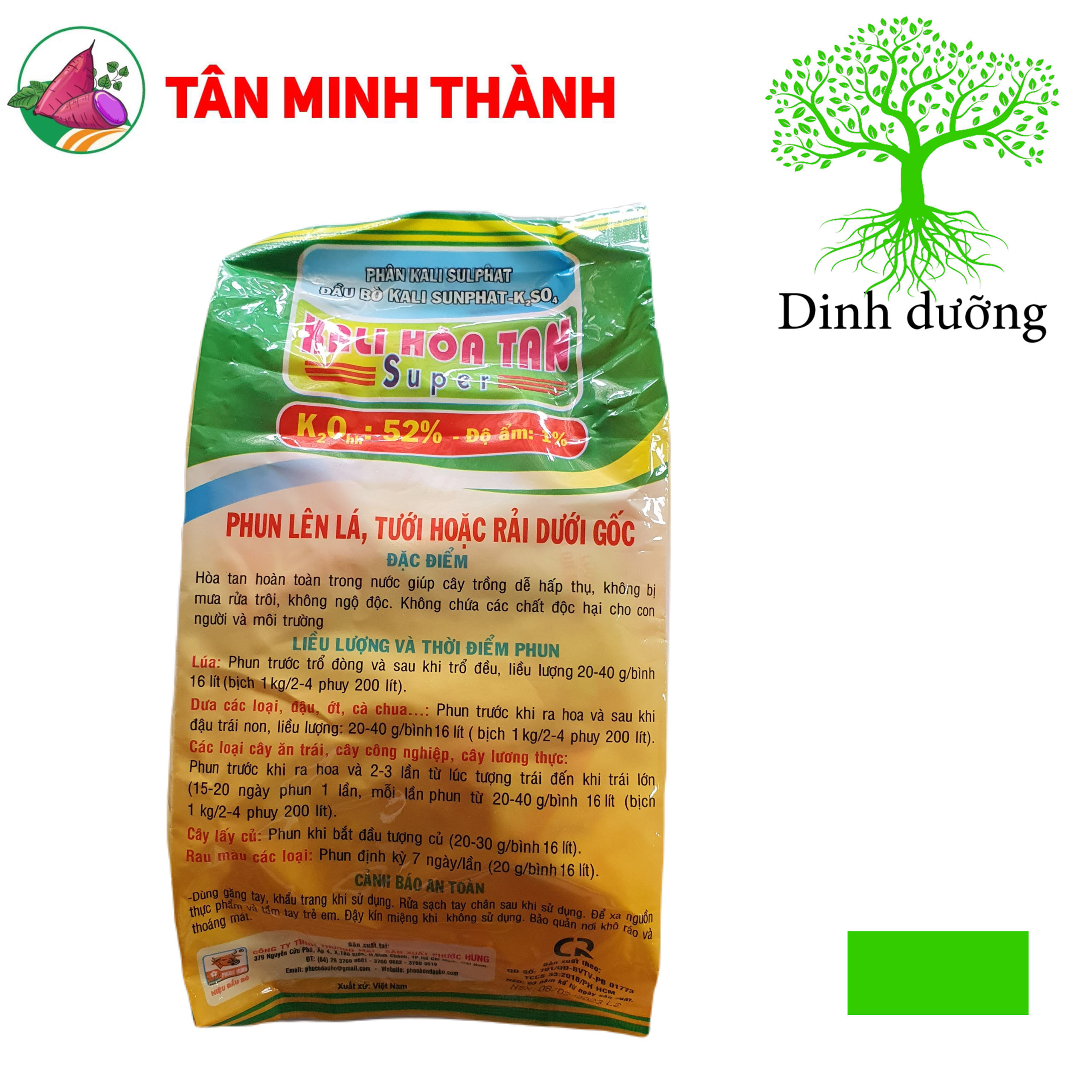 Kali Hòa Tan Đầu Bò Super - Giúp lớn củ, nặng ký, ngọt trái, đẹp màu, bóng da, to hạt, chống đổ ngã