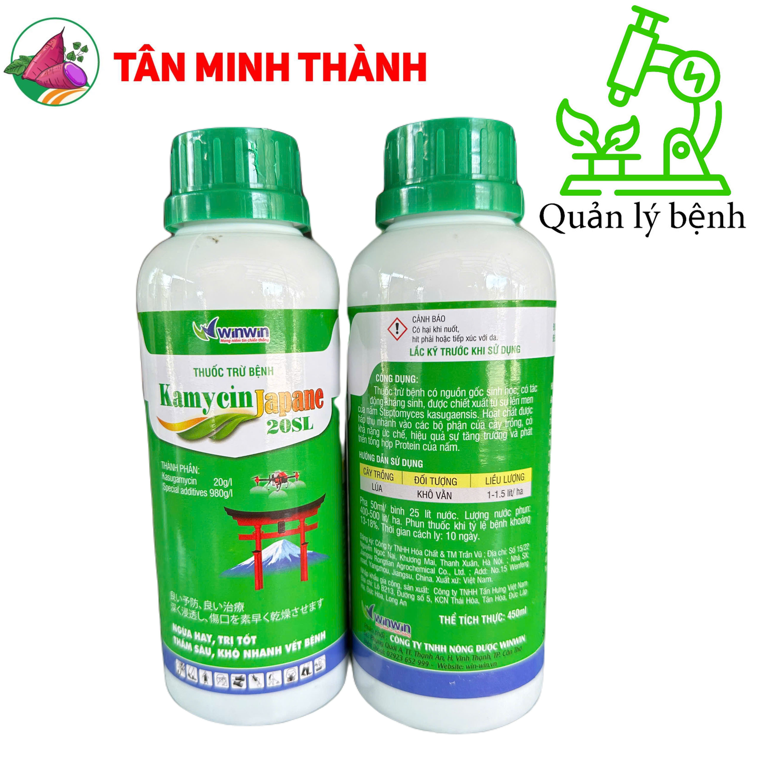 Kamycin Japane 20SL - Thuốc trừ bệnh khô vằn, héo xanh, cháy lá, thối trái