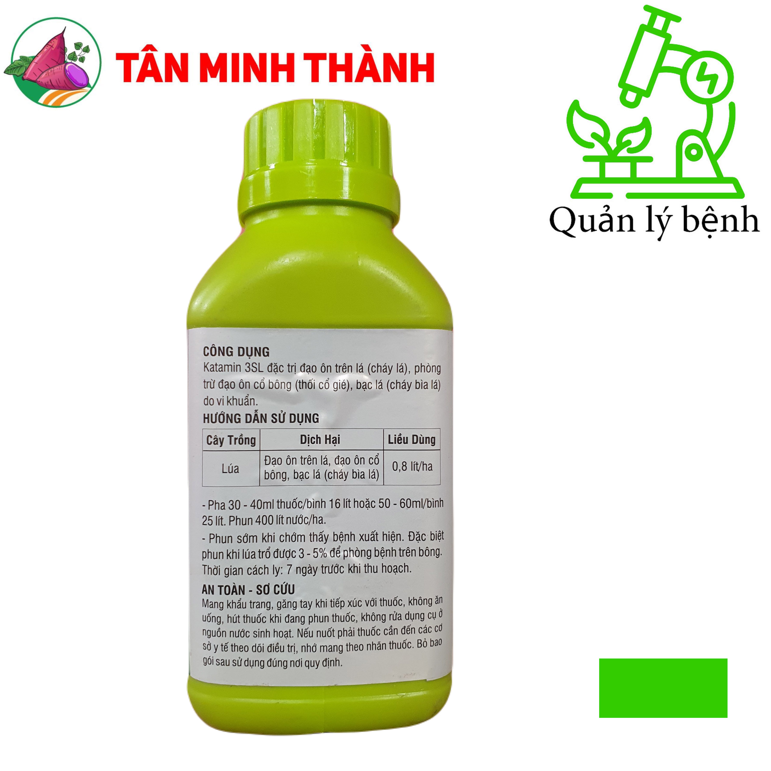Katamin 3SL - Thuốc đặc trị vi khuẩn gây bệnh cháy lá lúa, bạc lá, đạo ôn cổ bông, đạo ôn lá