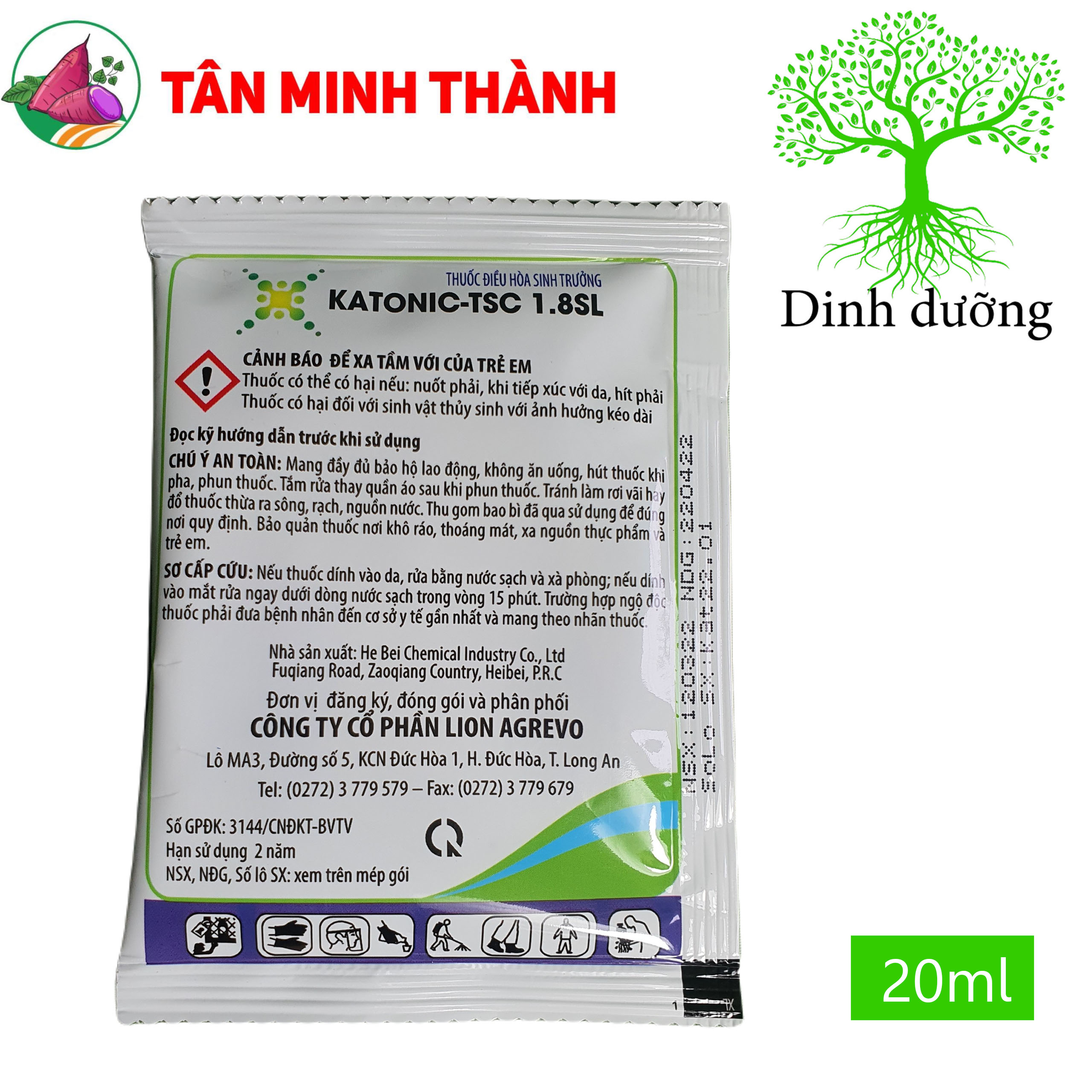 Katonic TSC 1.8SL - Thuốc kích thích ra rễ, giúp hạt nảy mầm, tăng chồi hữu hiệu, ra hoa, trổ bông đồng loạt, to hạt, sáng hạt
