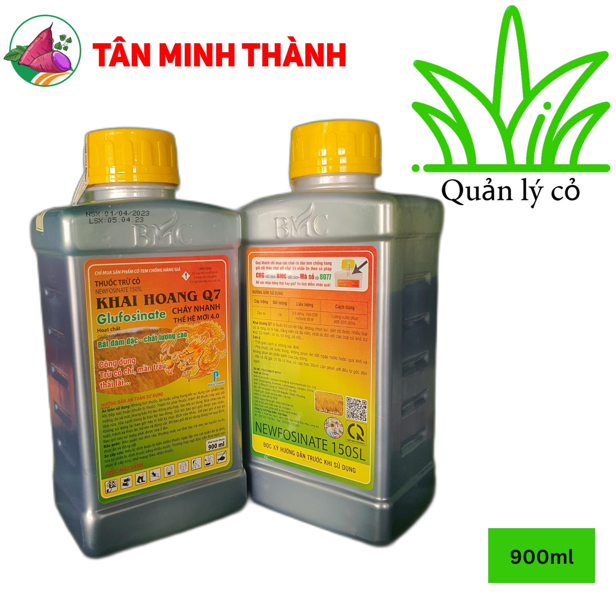 Khai Hoang Q7 Newfosinate 150SL - Thuốc trừ cỏ thế hệ mới, không chọn lọc, diệt cỏ chỉ, cỏ tranh, cỏ lồng vực, cỏ lông gà