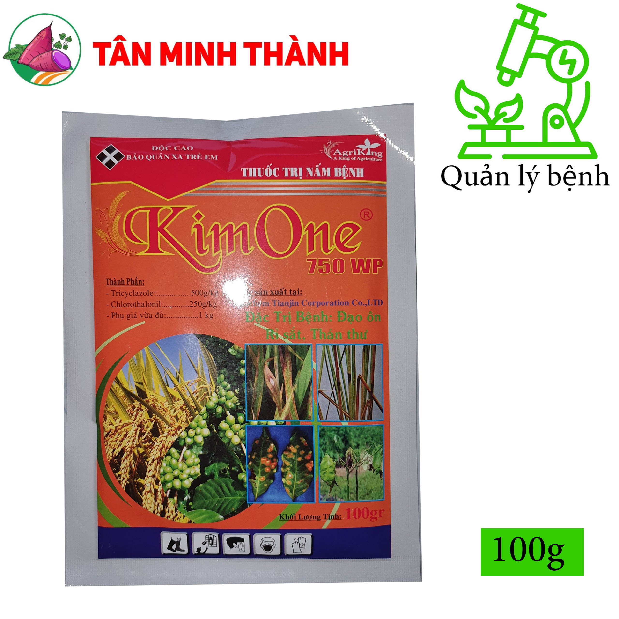 KimOne 750WP - Thuốc đặc trị đạo ôn, rỉ sắt, thán thư, lem lép hạt
