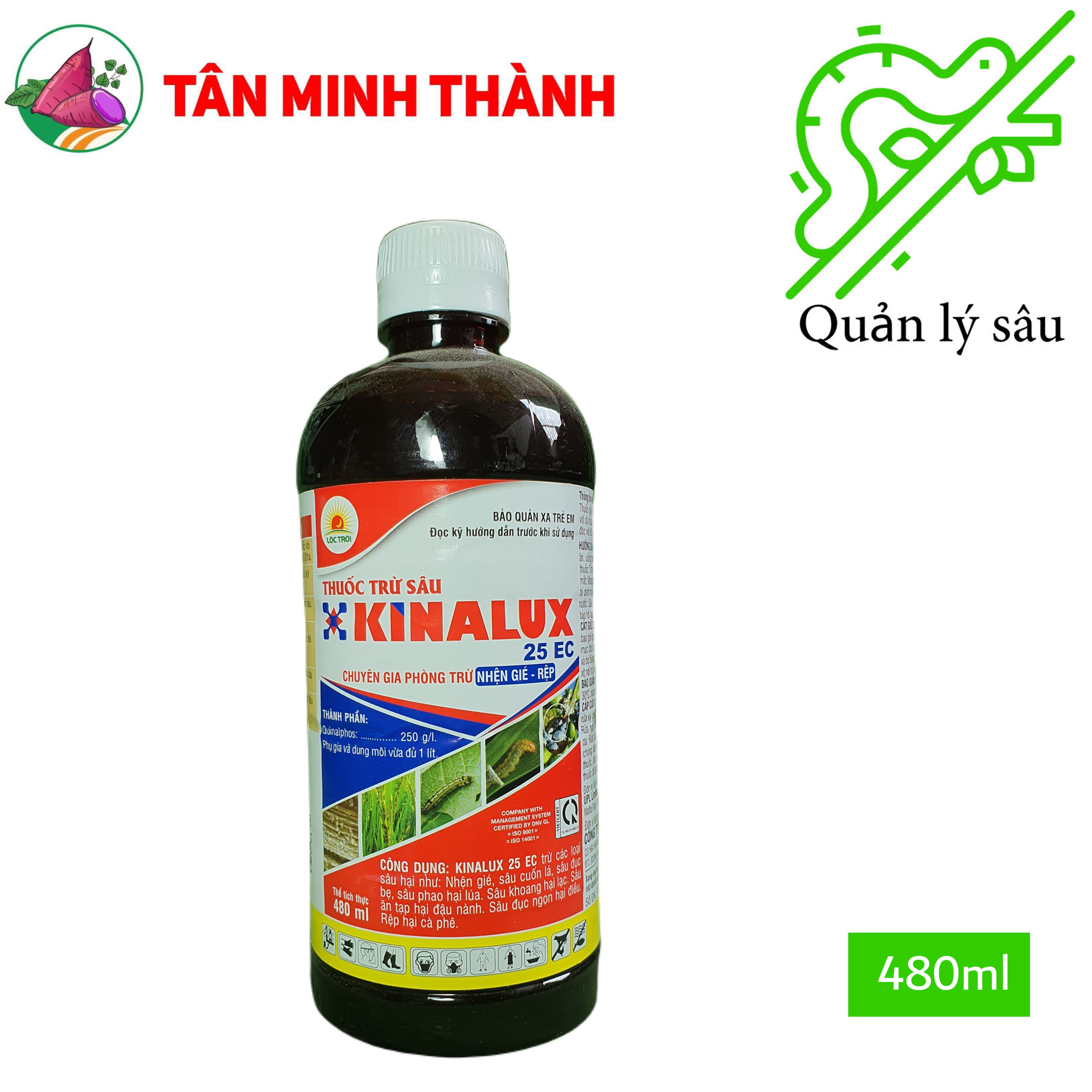 Kinalux 25EC - Thuốc đặc trị sâu cuốn lá, nhện gié, sâu đục bẹ, sâu phao, sâu khoang, sâu ăn tạp, sâu đục ngon, rệp muội