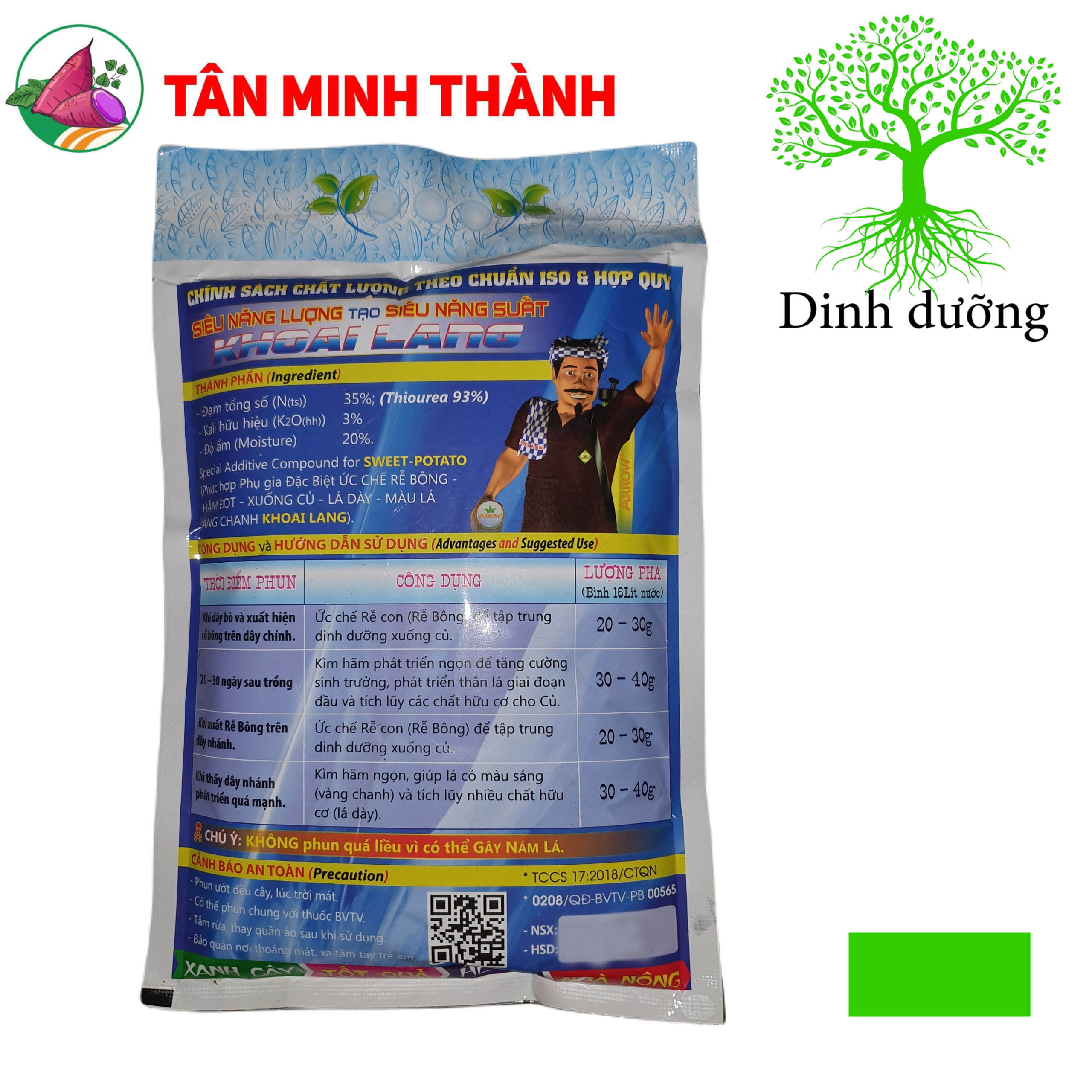 KT Khoai Lang - Thuốc chặn đọt, xuống củ, lá dầy, vàng chanh, ức chế rễ con, rễ bông