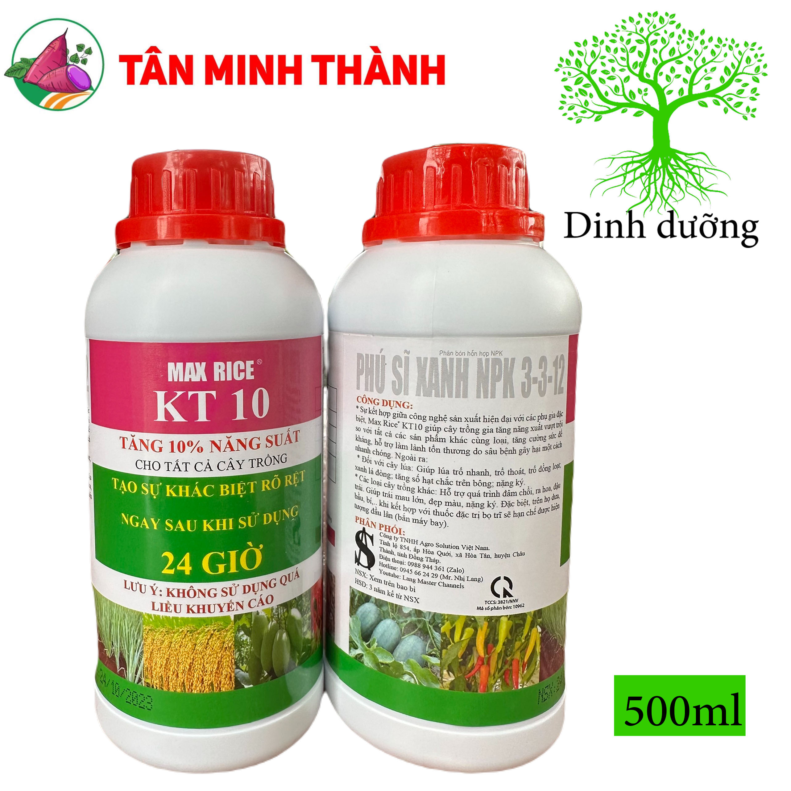 MaxRice KT10 - Thuốc tăng 10% năng suất, trổ bông, to hạt, bung chồi, ra hoa, to trái, đẹp màu, nặng ký, giảm nghẽn đầu lân