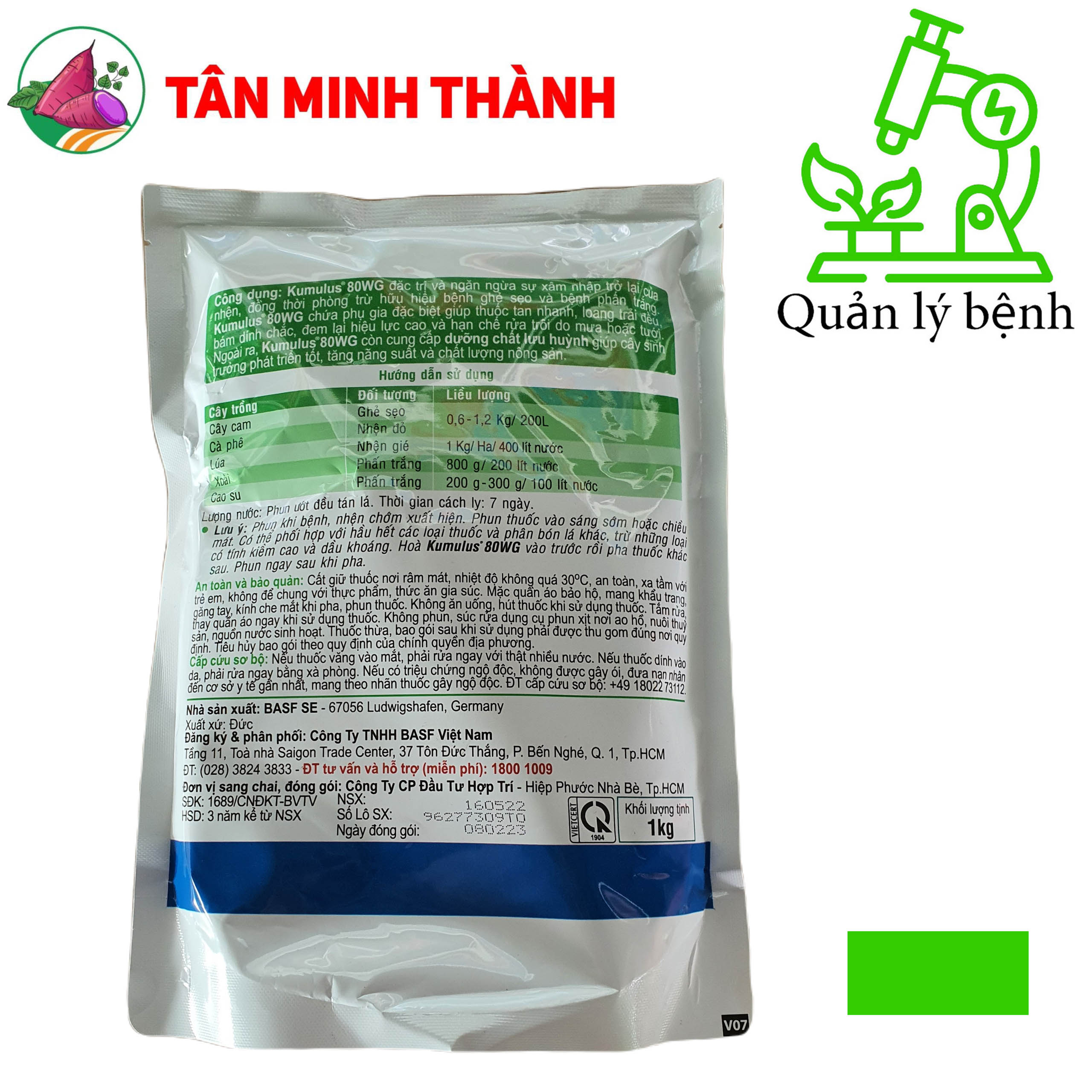 Kumulus 80WG - Thuốc đặc trị ghẻ sẹo, nhện đỏ, nhện gié, phấn trắng