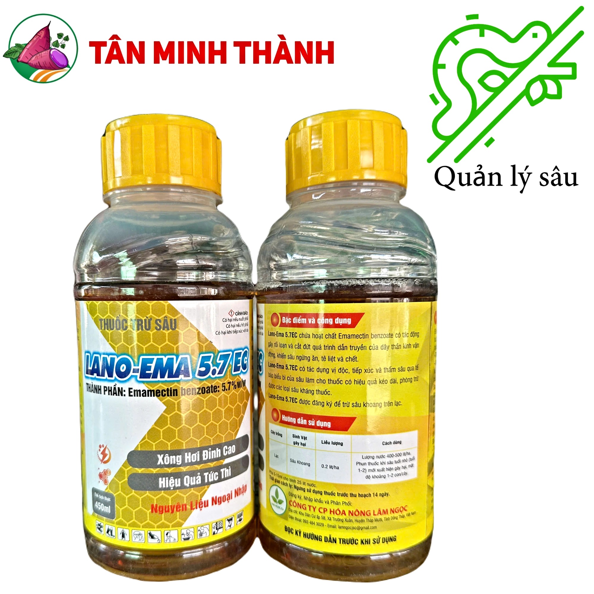 Lano Ema 5.7EC - Thuốc trừ sâu sinh học, đặc trị sâu khoang, sâu ăn lá, sâu đục thân