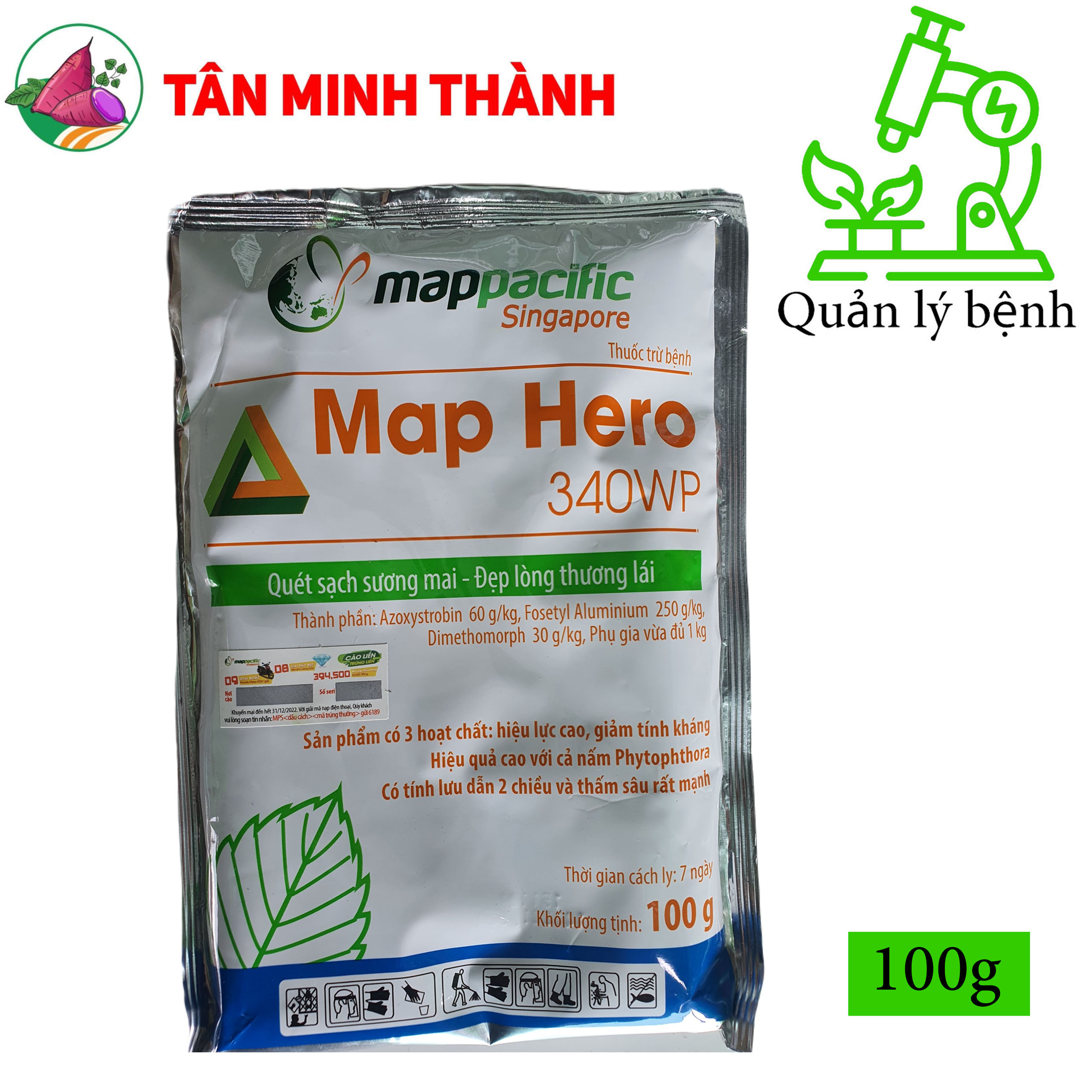 Map Hero 340WP - Thuốc đặc trị sương mai, thối thân, đốm nâu, nứt thân xì mủ, thán thư, đốm vòng, giả sương mai