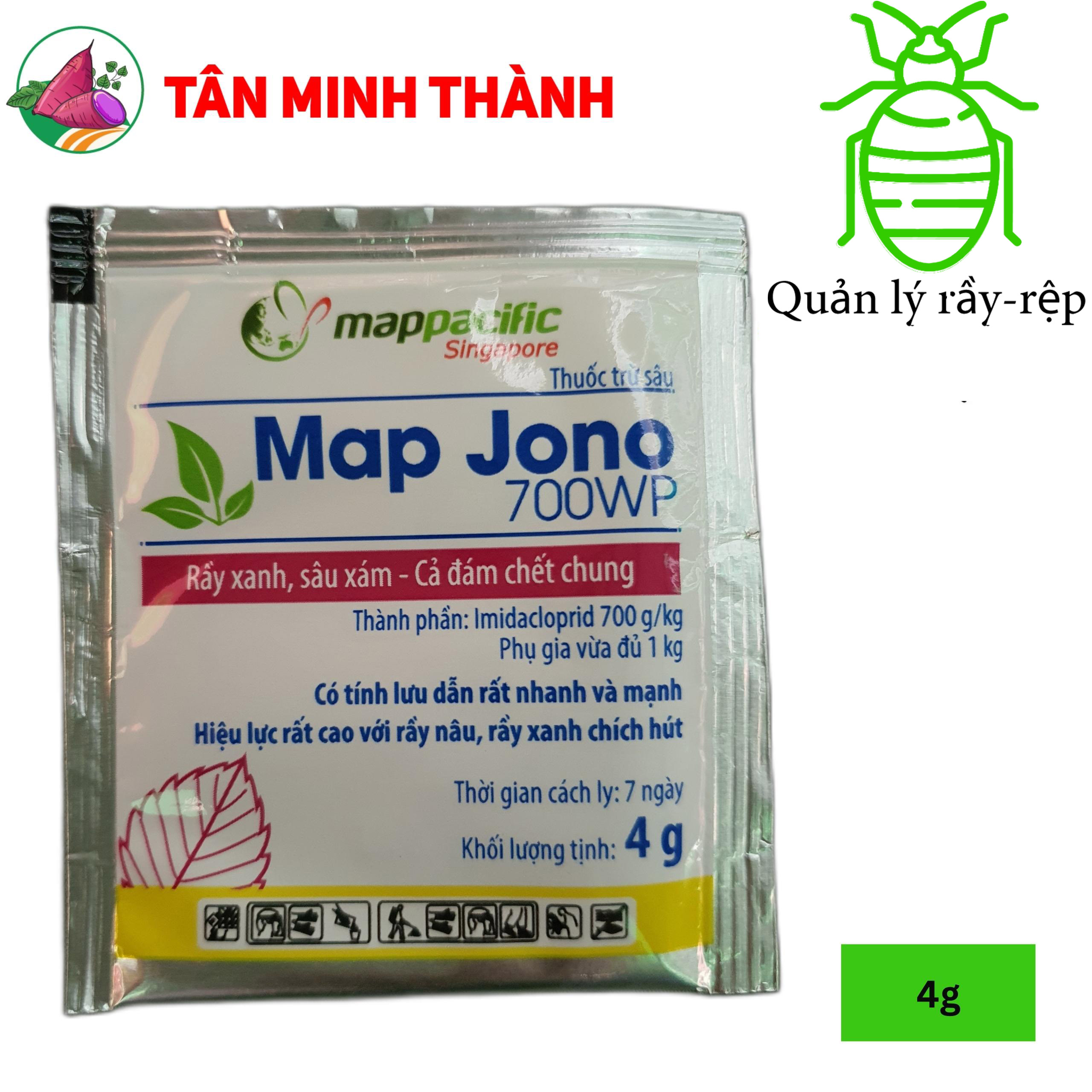 Map Jono 700WP - Thuốc đặc trị rầy xanh, rầy nâu, sâu xám, bọ trĩ, rây mêm, mò nhớt