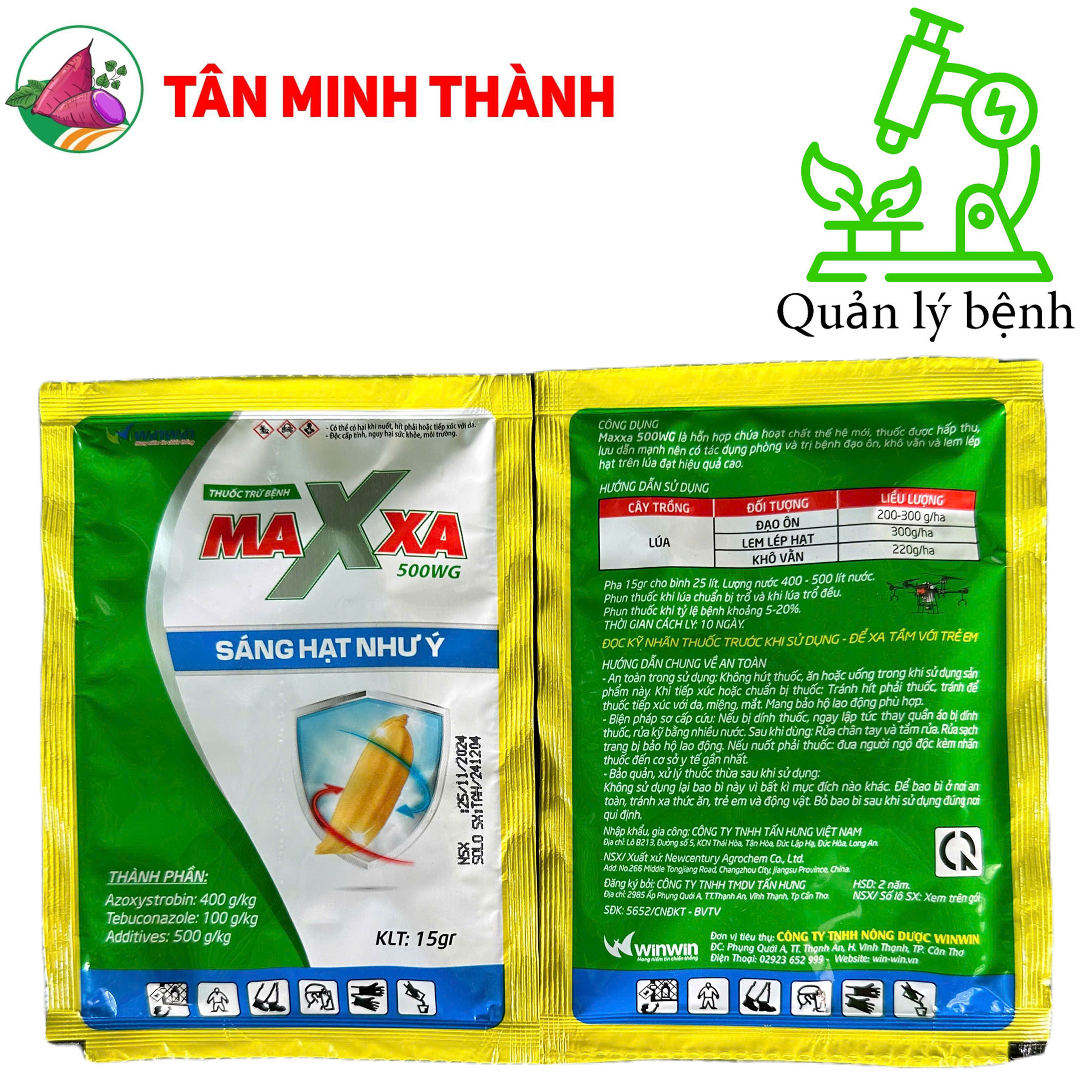 Maxxa 500WG - Thuốc trừ bệnh đạo ôn, lem lép hạt, khô vằn