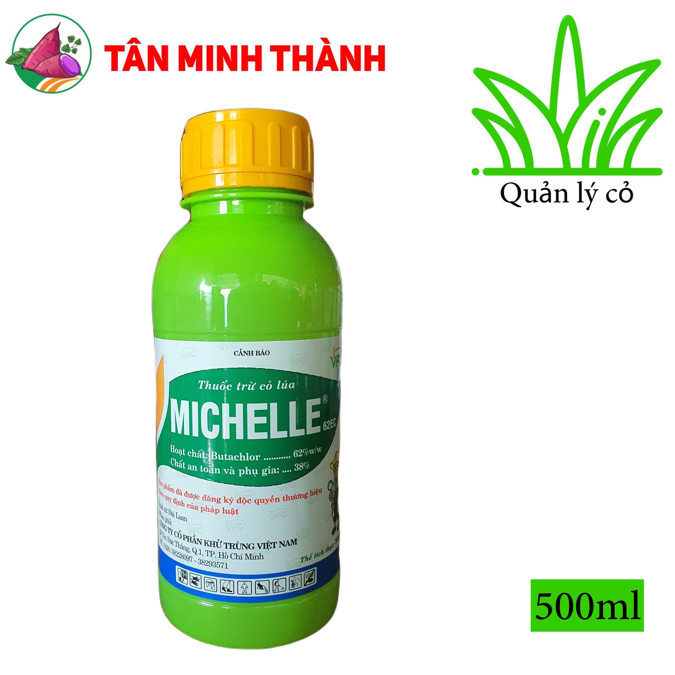 Michelle 62EC - Thuốc trừ cỏ diệt mầm lúa, đặc trị lúa lộn, cỏ chác lác, cỏ lá rộng, cỏ lồng vực, cỏ đuôi phụng