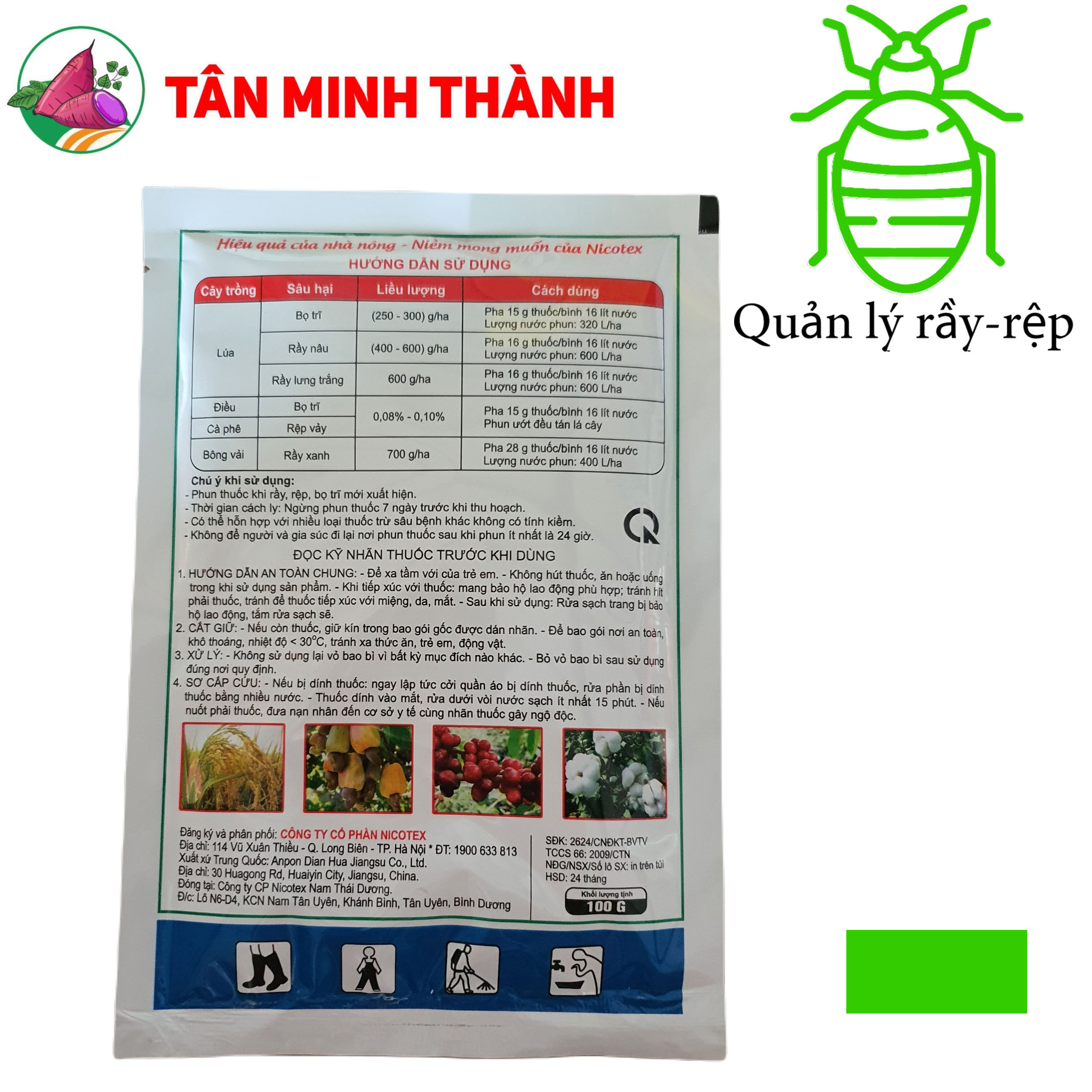 Midan 10WP - Thuốc đặc trị rầy nâu, rầy lưng trắng, bọ trĩ, rệp vảy, rầy xanh, rầy mềm, rệp muội
