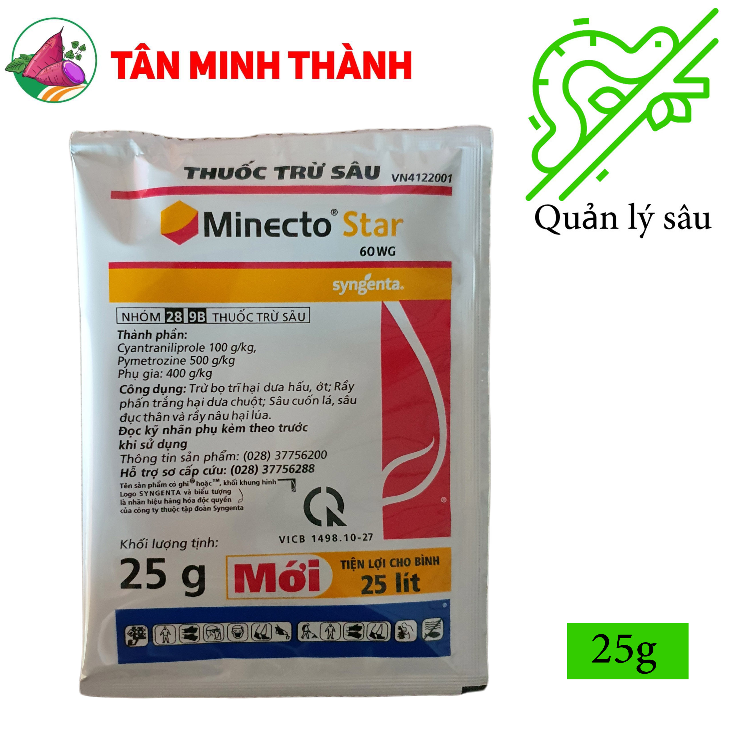Minecto Star 60WG - Thuốc đặc trị bọ trĩ, rầy phấn trắng, sâu cuốn lá, sâu đục thân, rây nâu, bù lạch, rầy lửa