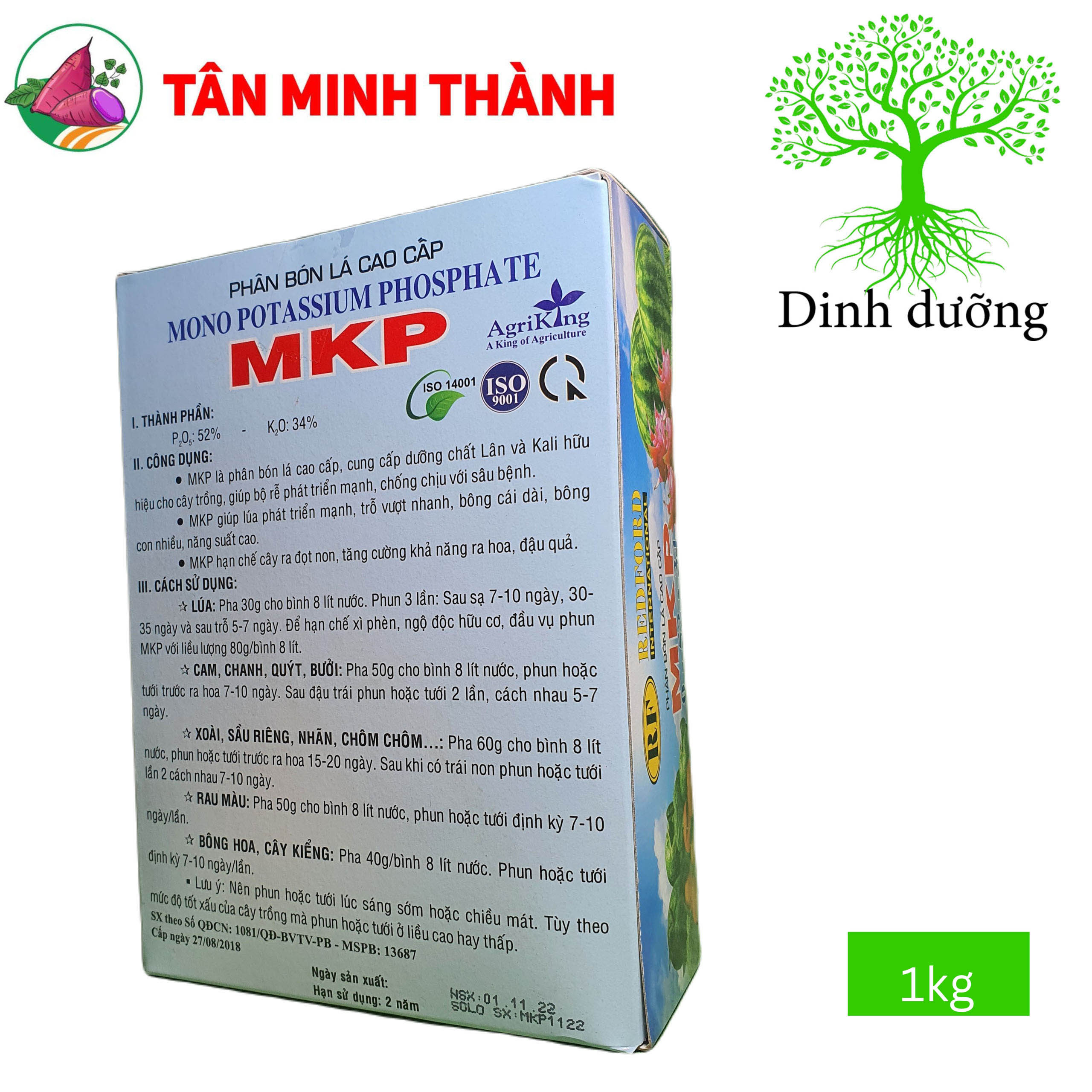 MKP 0-52-34 - Thuốc kích thích ra rễ, phân hóa mầm hoa, già lá nhanh, ra hoa, đậu trái, hạ phèn, phân giải hữu cơ