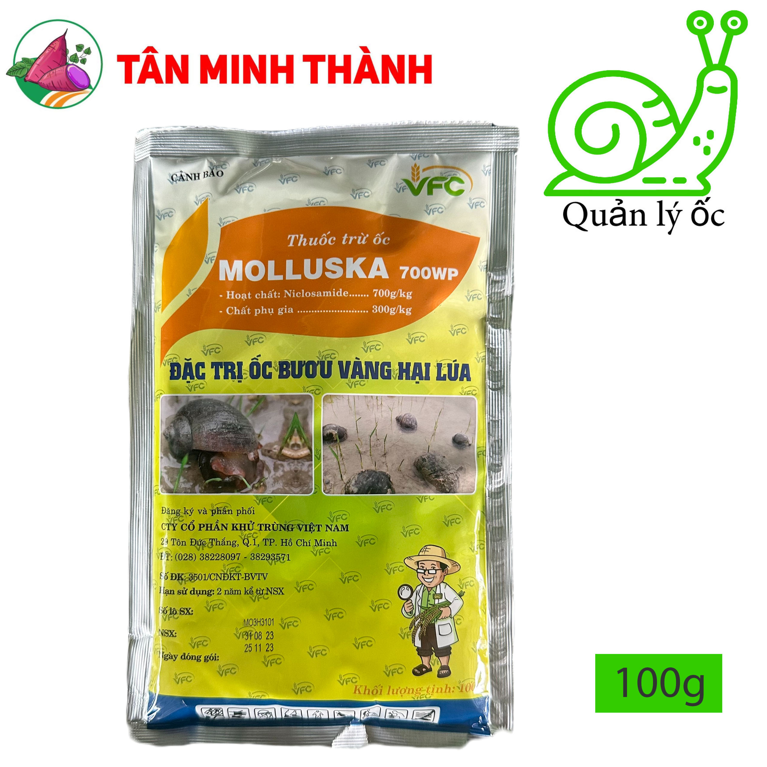 Molluska 700WP - Thuốc đặc trị ốc bươu vàng, ốc sên