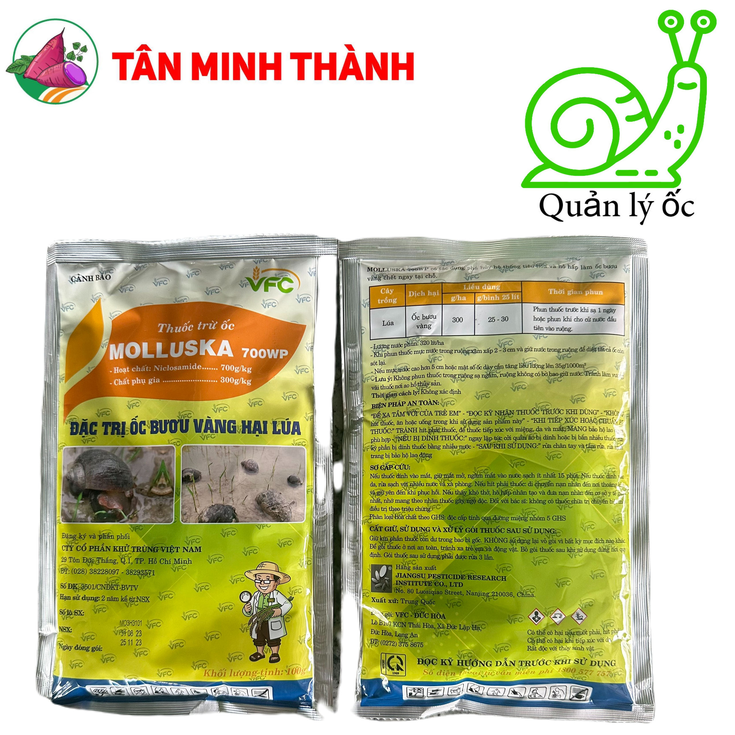 Molluska 700WP - Thuốc đặc trị ốc bươu vàng, ốc sên