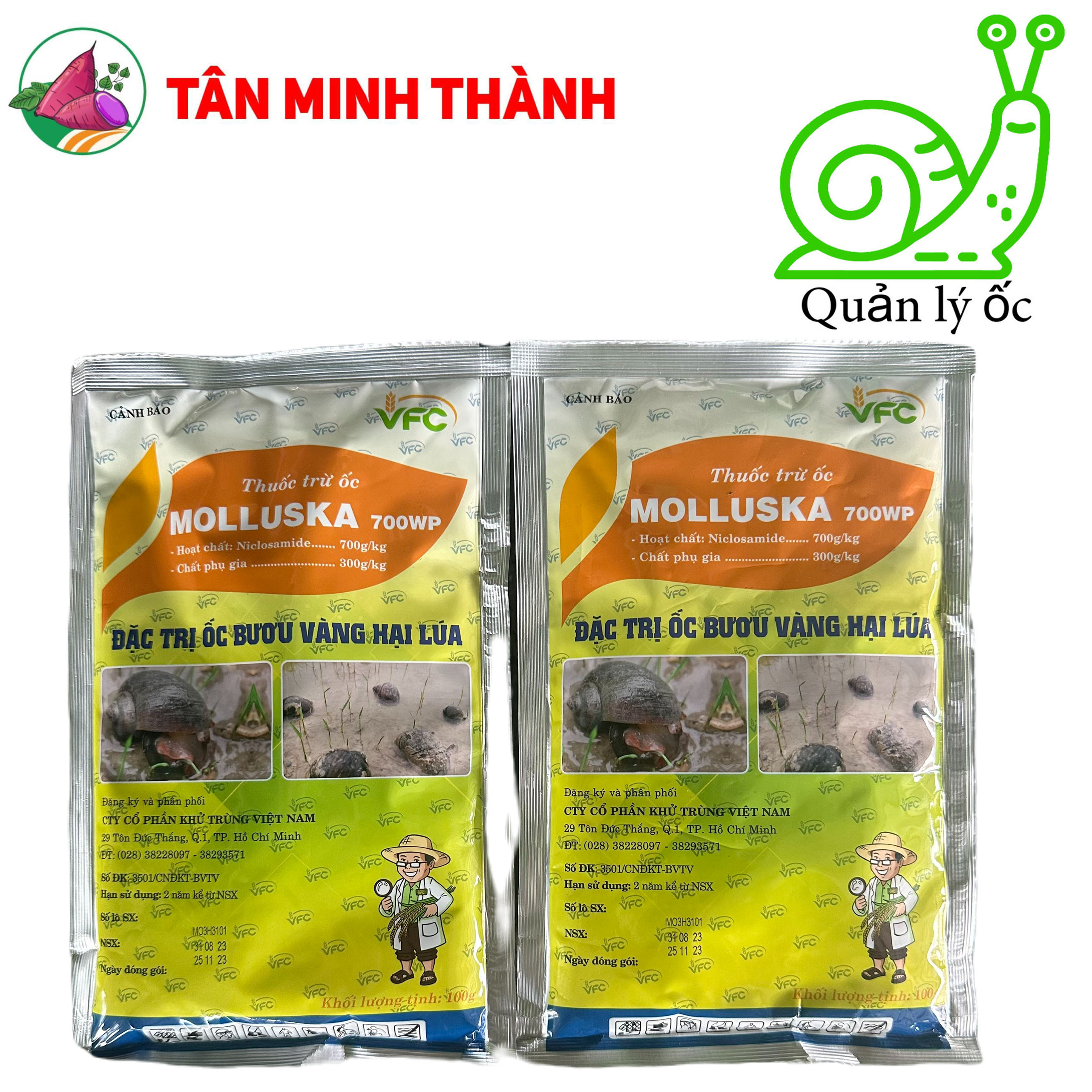 Molluska 700WP - Thuốc đặc trị ốc bươu vàng, ốc sên