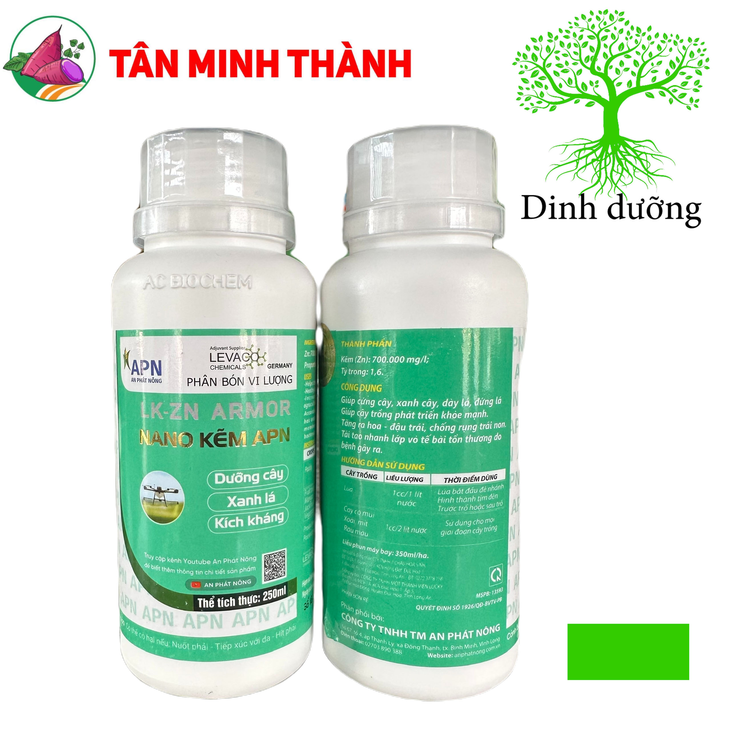Nano Kẽm APN Armor - Thuốc cứng cây, xanh lá, dày lá