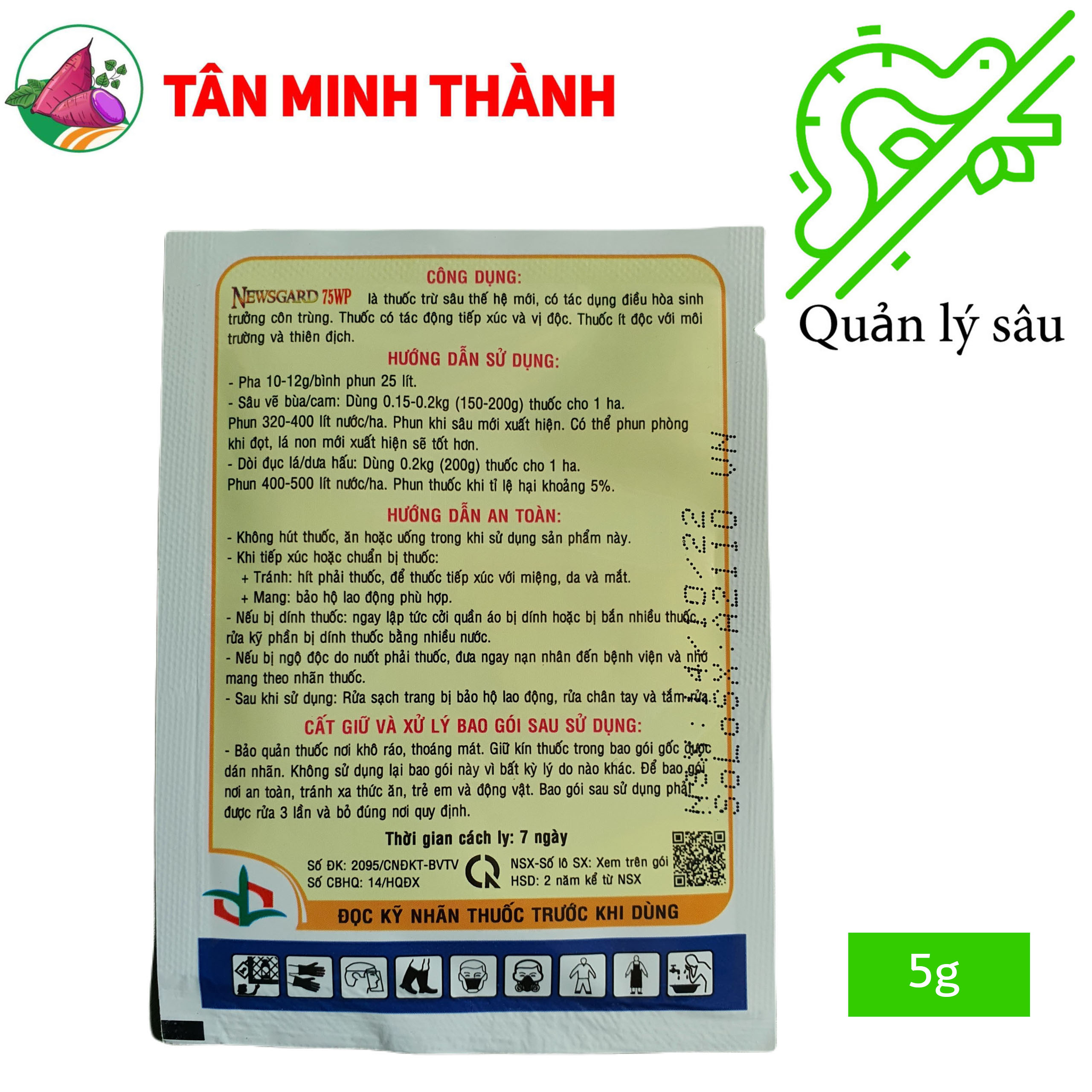 Newsgard 75WP - Thuốc đặc trị sâu vẽ lá, dòi đục lá, sâu đục gân lá, dòi đục lòn thế hệ mới