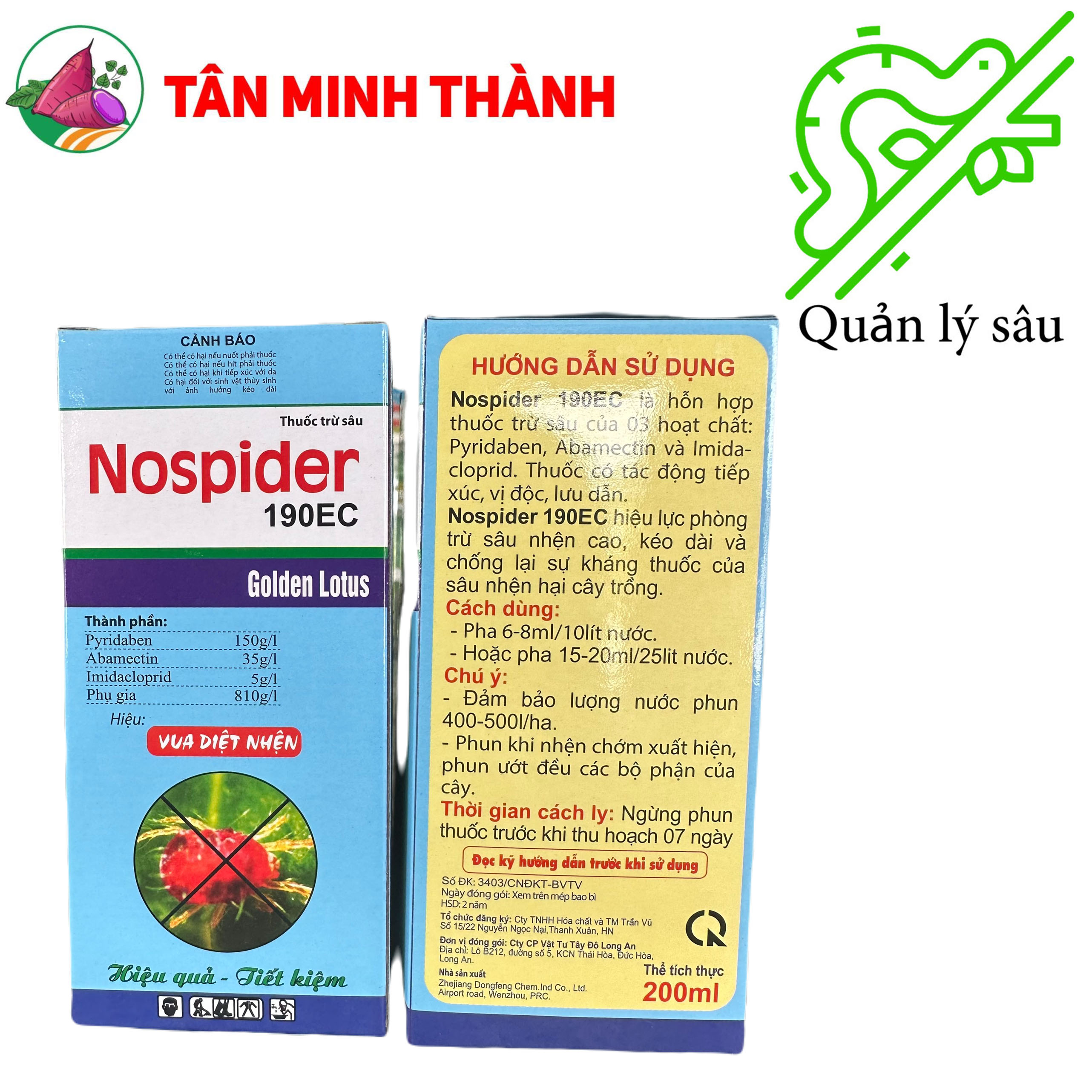 Nospider 190EC - Thuốc đặc trị nhện đỏ, bọ trĩ