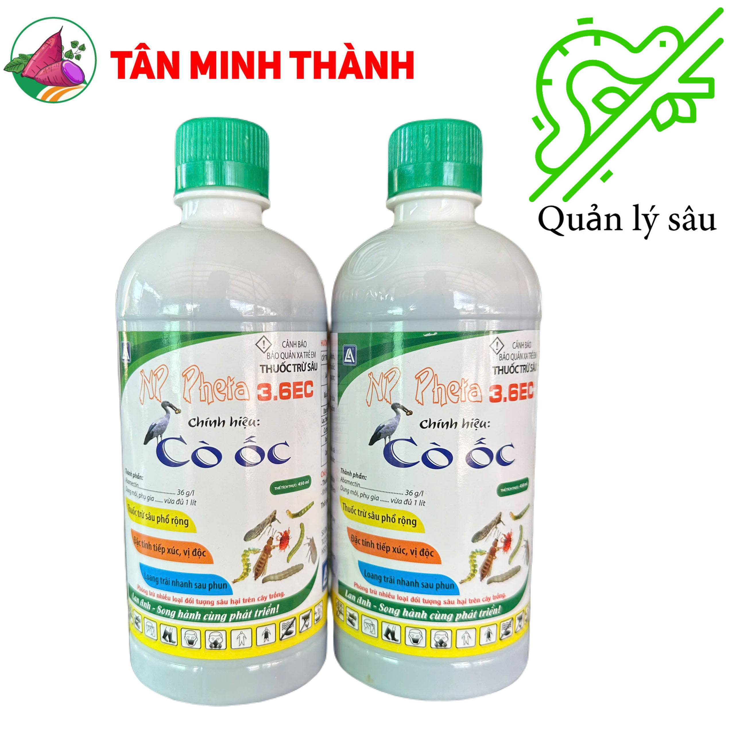 NP Pheta 3.6EC Cò Ốc - Thuốc trừ sâu sinh học đặc trị sâu cuốn lá, nhện nhé, rầy nâu, sâu tơ, sâu xanh, bướm trắng, bọ trĩ, dòi đục lá, rầy bông