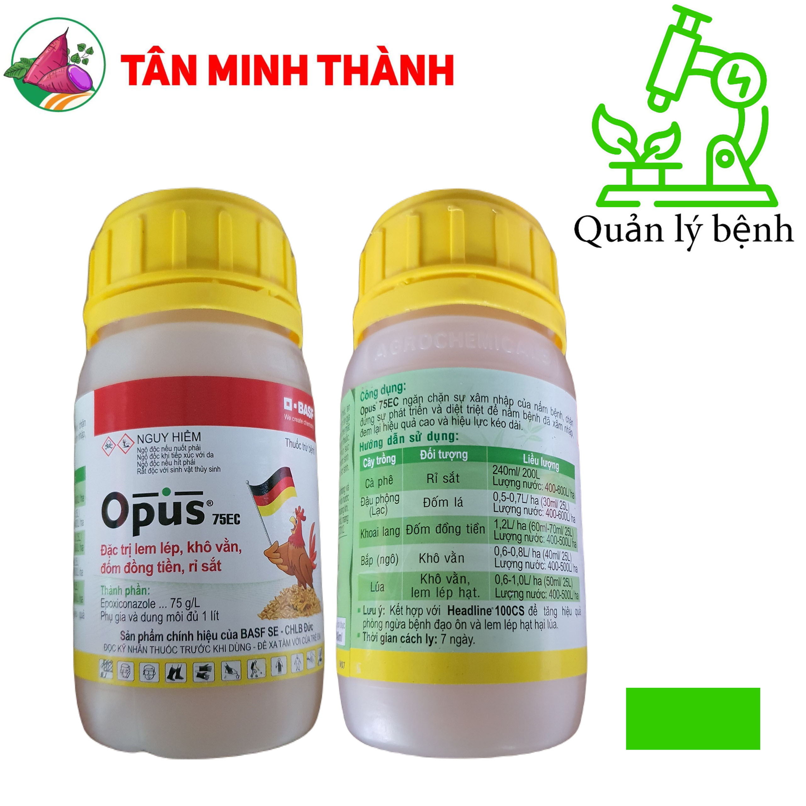 Opus 75EC - Basf - Thuốc đặc trị lem lép hạt, khô vằn, đốm đồng tiền, rỉ sắt