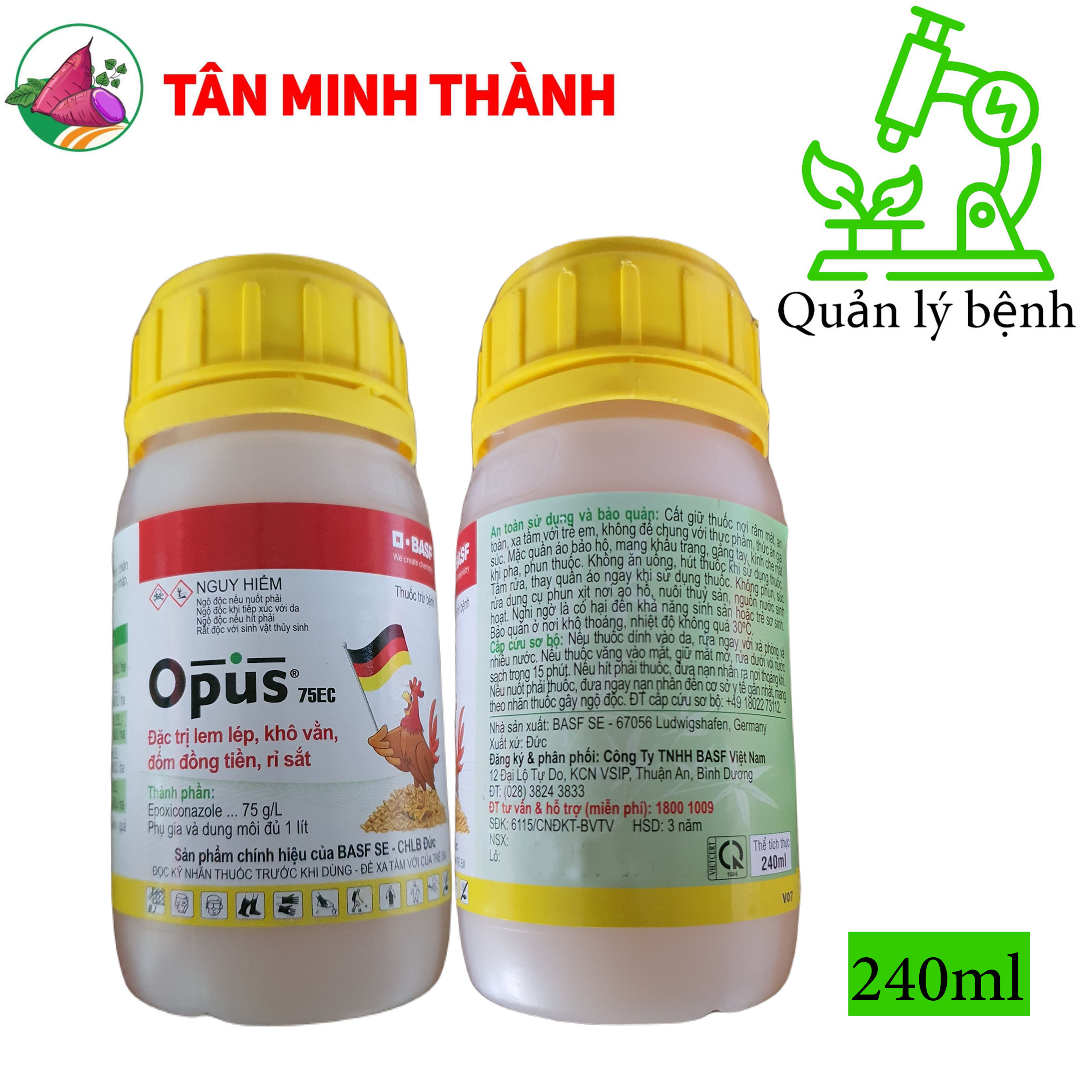 Opus 75EC - Basf - Thuốc đặc trị lem lép hạt, khô vằn, đốm đồng tiền, rỉ sắt