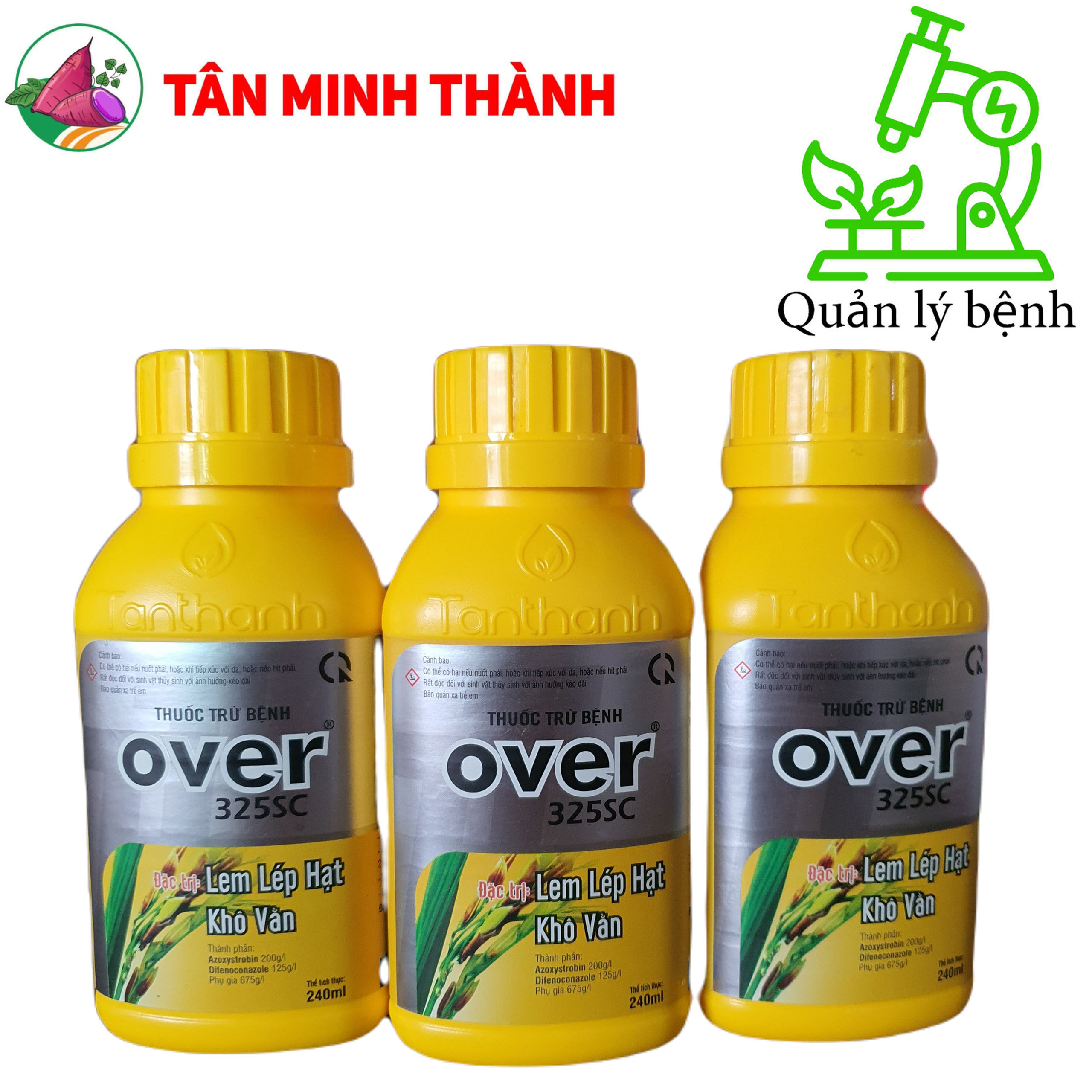 Over 325SC Tân Thành - Thuốc đặc trị lem lép hạt, khô vằn, rỉ sắt, thán thư, vàng lá, đốm vằn