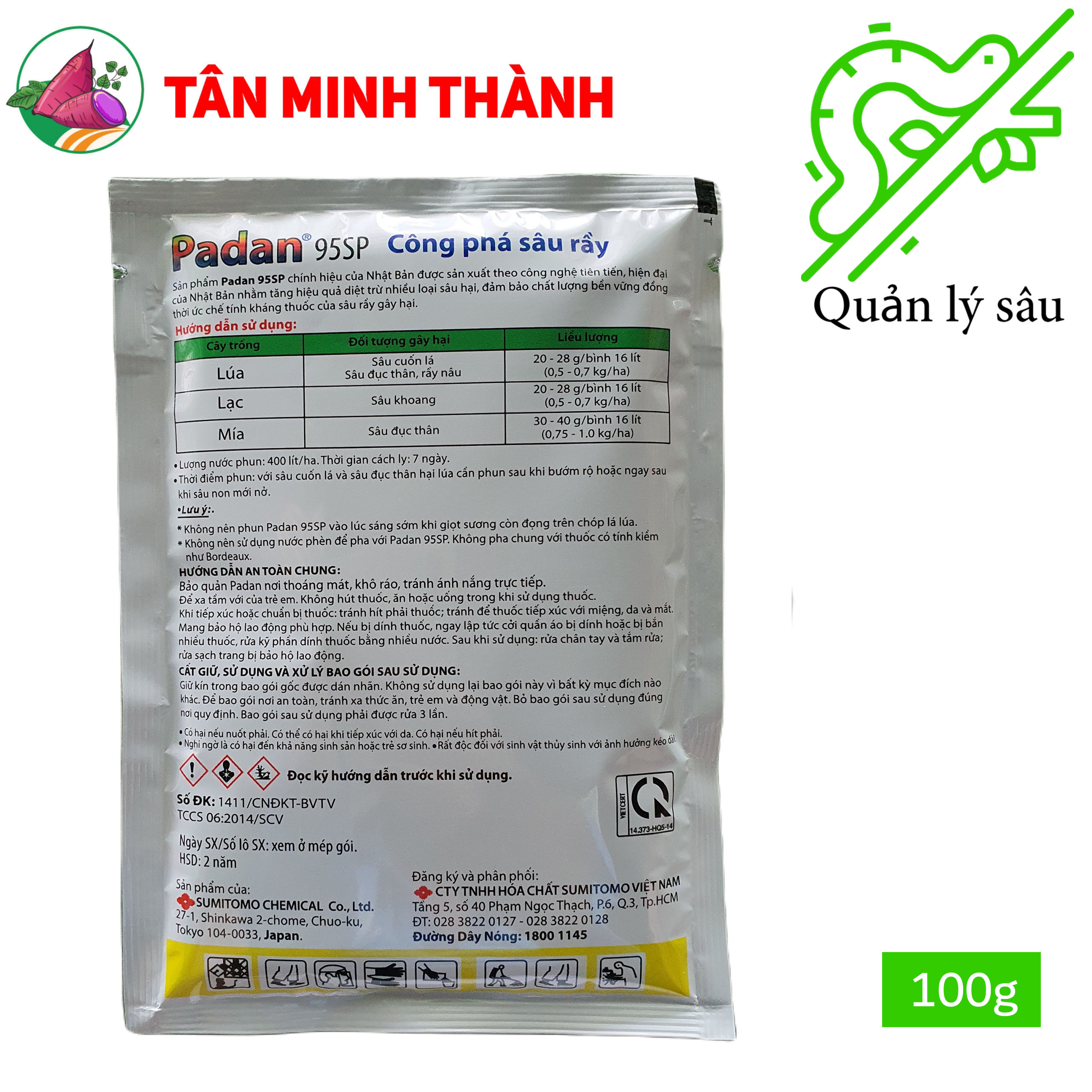 Padan Nhật 95SP - Thuốc đặc trị sâu cuốn lá, sâu đục thân, rầy nâu, sâu khoang