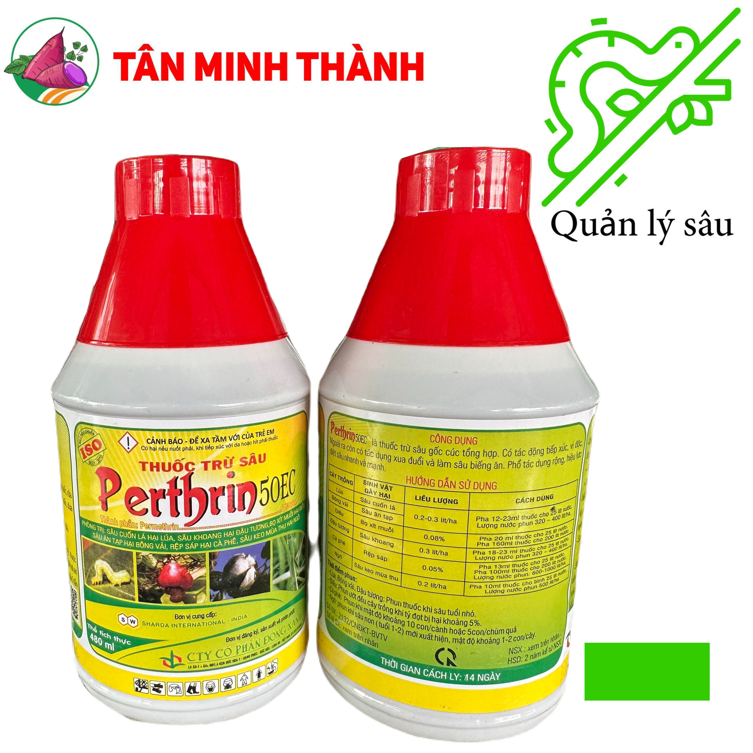 Perthrin 50EC - Thuốc đặc trị sâu cuốn lá, sâu khoang, bọ xít muỗi, sâu ăn tạp, rệp sáp, sâu keo mùa thu