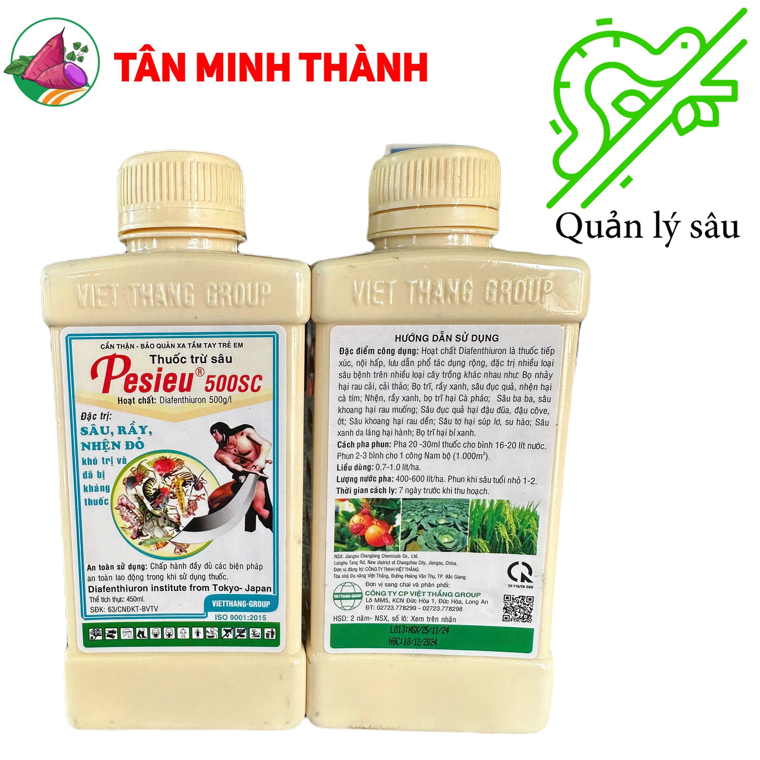 Pesieu 500SC - Thuốc trừ sâu ống hành, bọ nhảy, sùng khoai lang, sâu khoang, bọ trĩ, bọ cánh tơ, nhện đỏ, rầy rệp