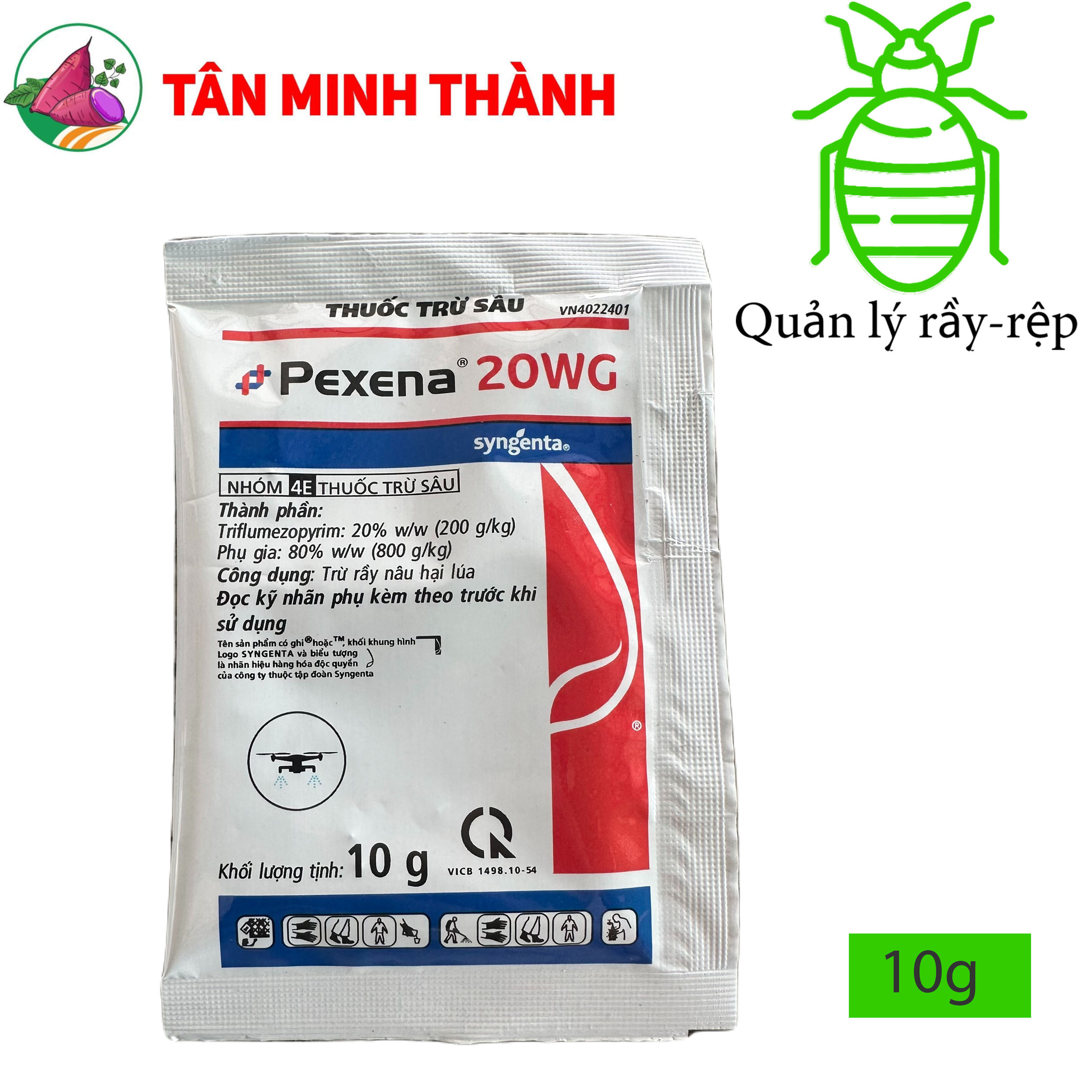 Pexena 20WG Syngenta Dạng Cốm - Thuốc đặc trị rầy nâu, rầy phấn trắng