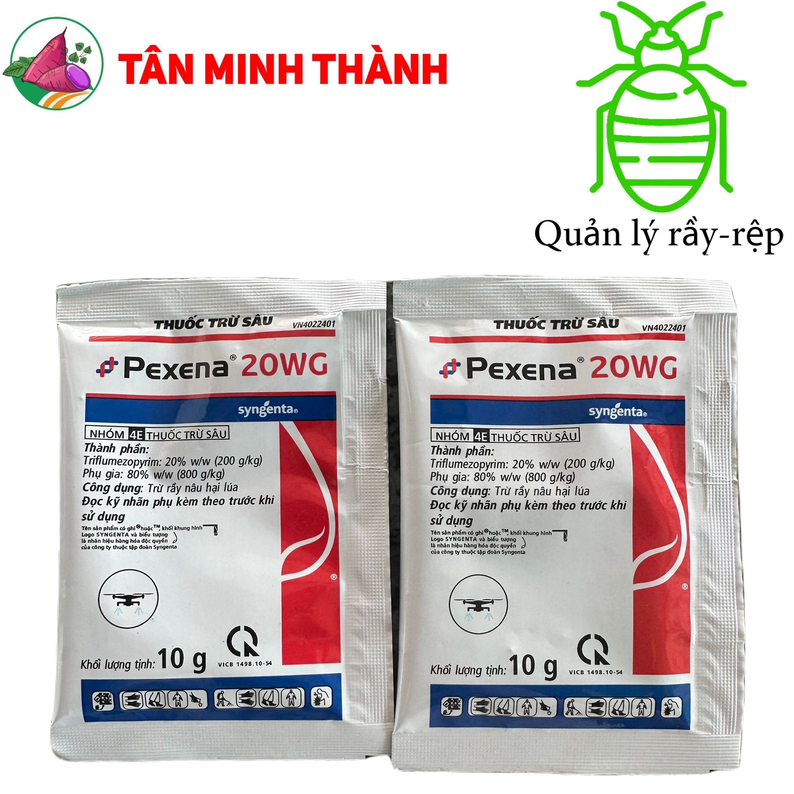 Pexena 20WG Syngenta Dạng Cốm - Thuốc đặc trị rầy nâu, rầy phấn trắng