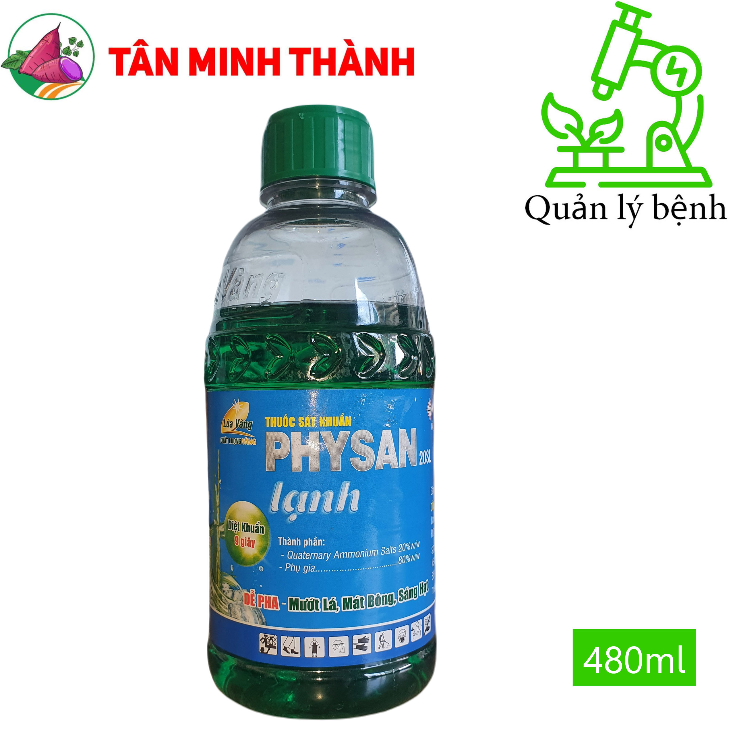 Physan Lạnh 20SL - Thuốc đặc trị bệnh thối nhũn vi khuẩn, nấm hồng, vàng lá, thối trái, đạo ôn, lem lép hạt, đốm lá
