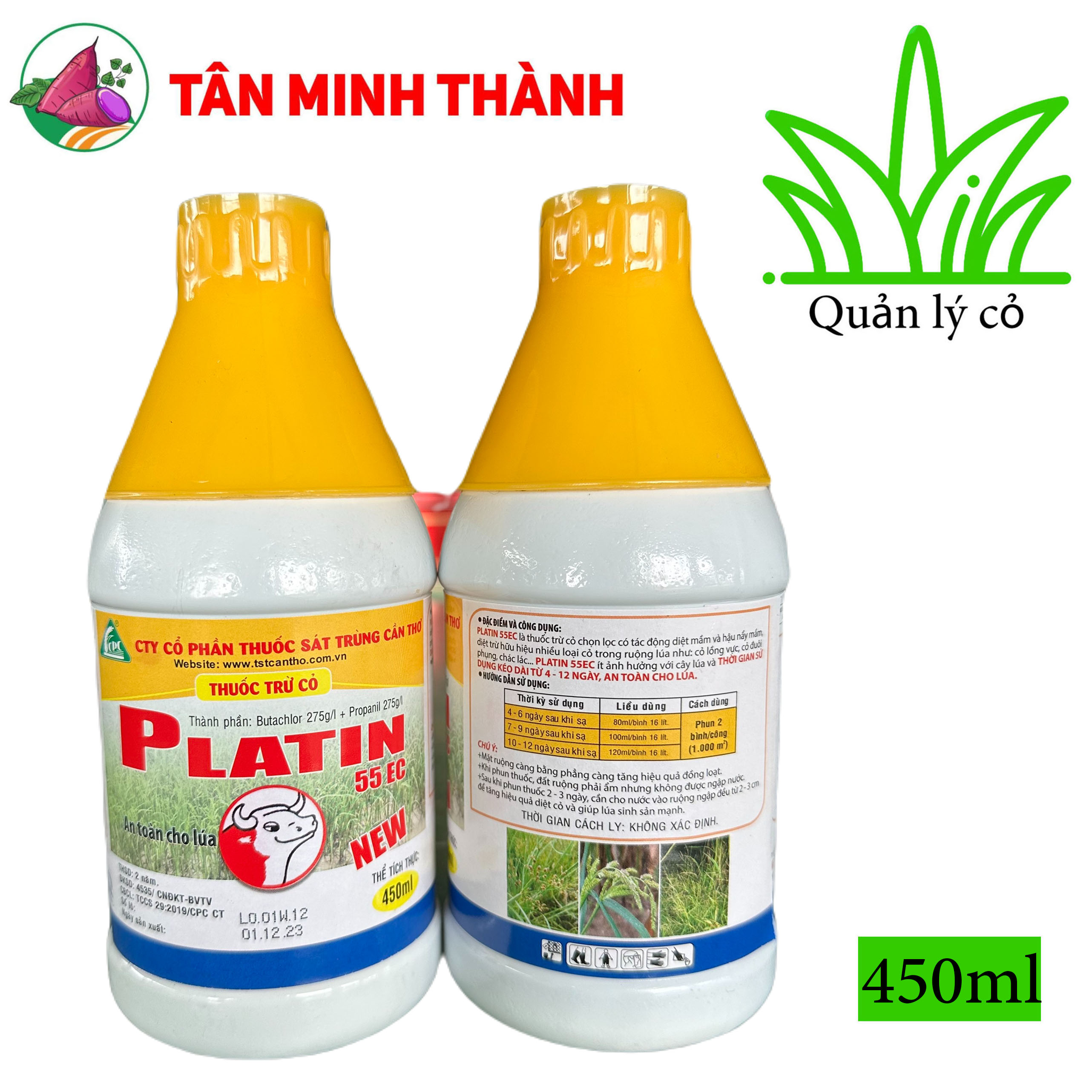 Platin 55EC - Thuốc trừ cỏ trên lúa, diệt cỏ lồng vực, cỏ đuôi phụng, cỏ chác lác