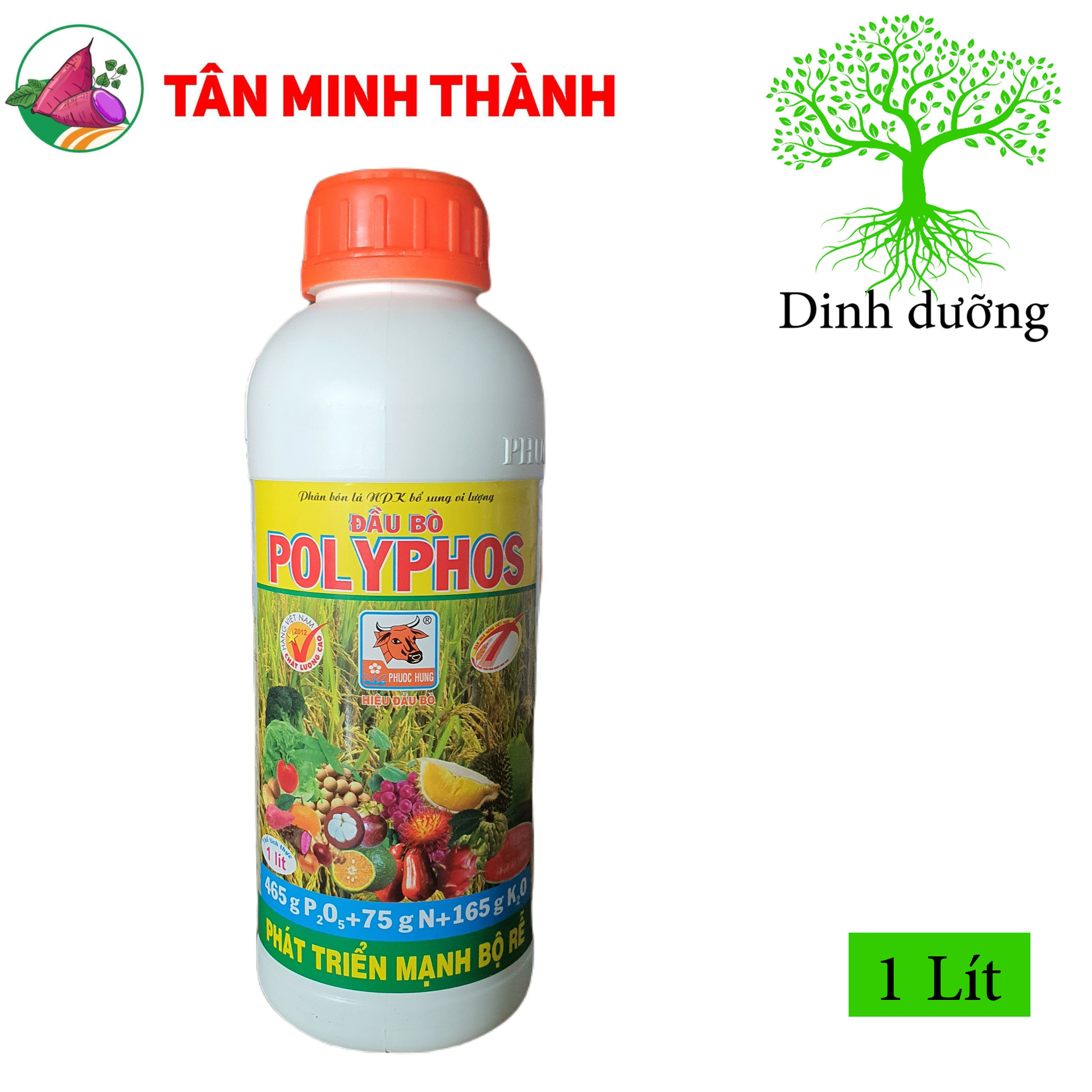 Polyphos - Thuốc kích rễ cực mạnh, đâm chồi đẻ nhánh, trổ đều, cứng cây, chắc hạt, chống rụng hạt