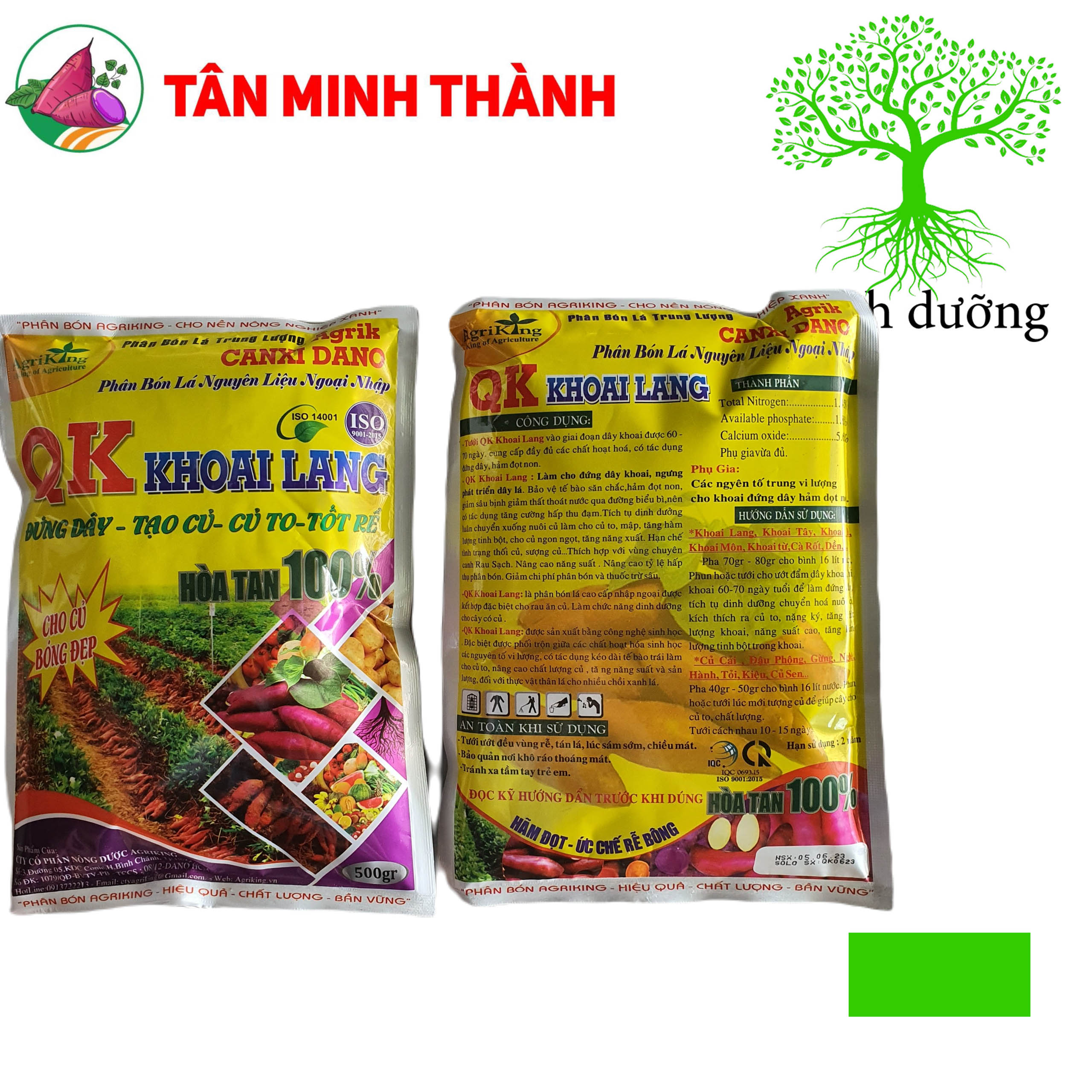 QK Khoai Lang - Thuốc đứng dây, tạo củ, lớn phì củ, bóng da, đẹp màu, nặng ký, chặn đọt, chống sượng củ, thối củ