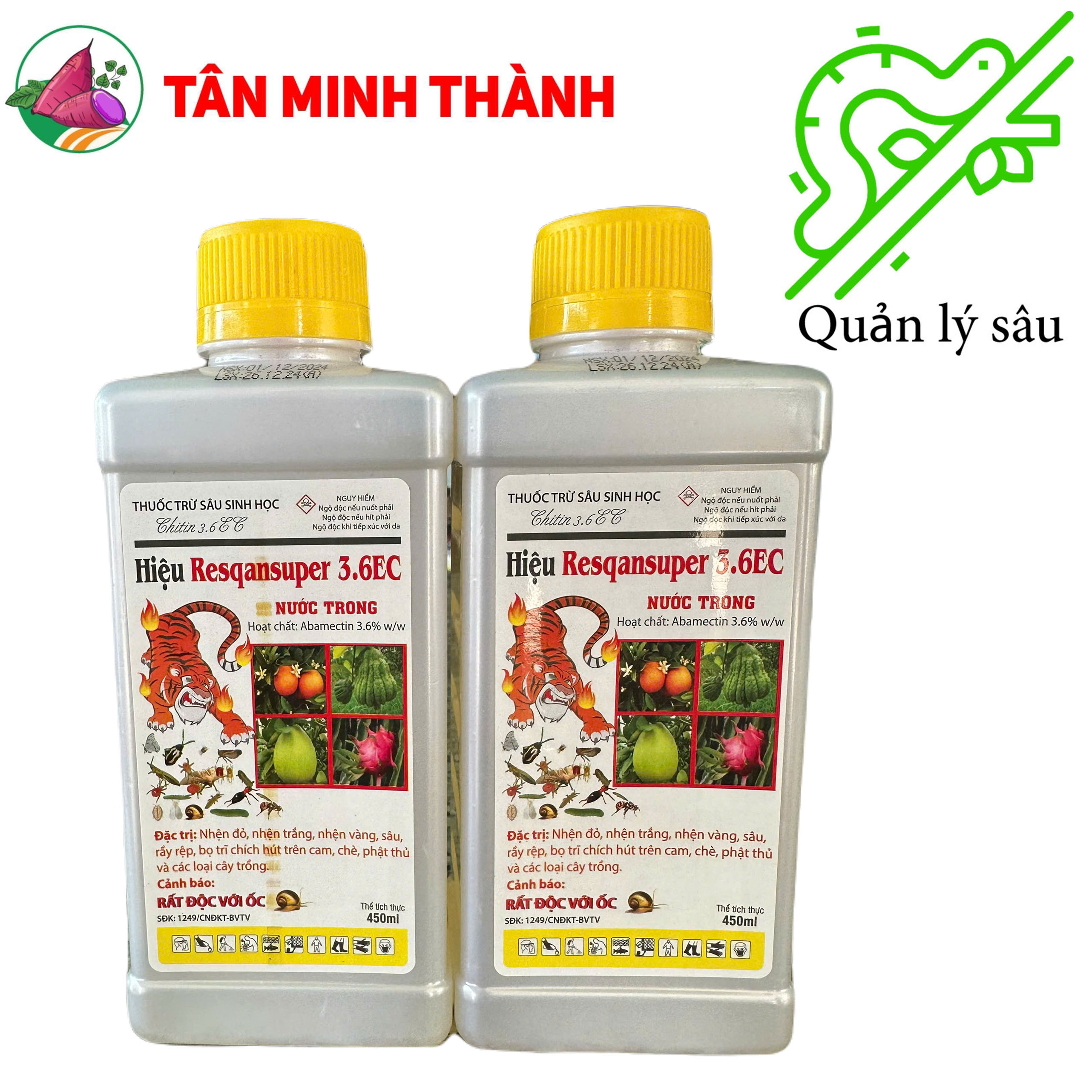 Resquansuper Chitin 3.6EC Nước Trong - Thuốc trừ nhện đỏ, rầy rệp, bọ trĩ, chích hút, sâu ăn lá