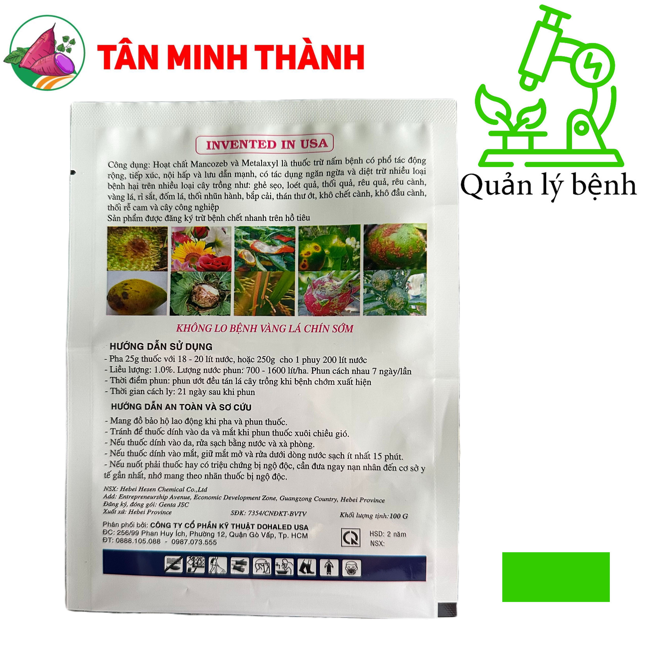 Ridokin Vua Nấm Bệnh 58WP - Thuốc trị ghẻ sẹo, loét trái, vàng lá, rỉ sắt, khô chết cành