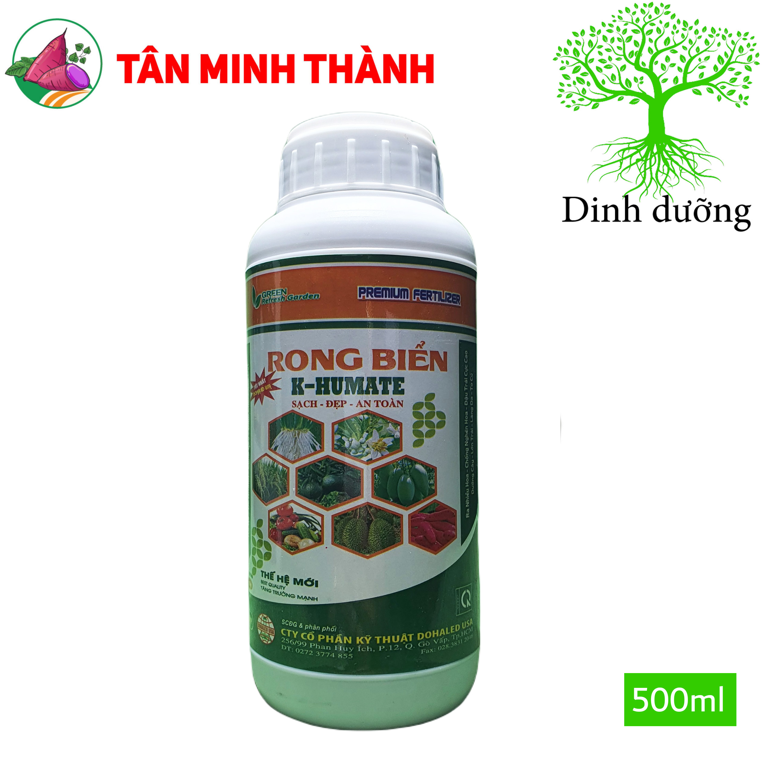Rong biển K-Humate - Thuốc bung chồi, kéo đọt, ra rễ, đẻ nhánh, ra hoa, đậu trái, to trái, to củ, nặng ký, cứng cây
