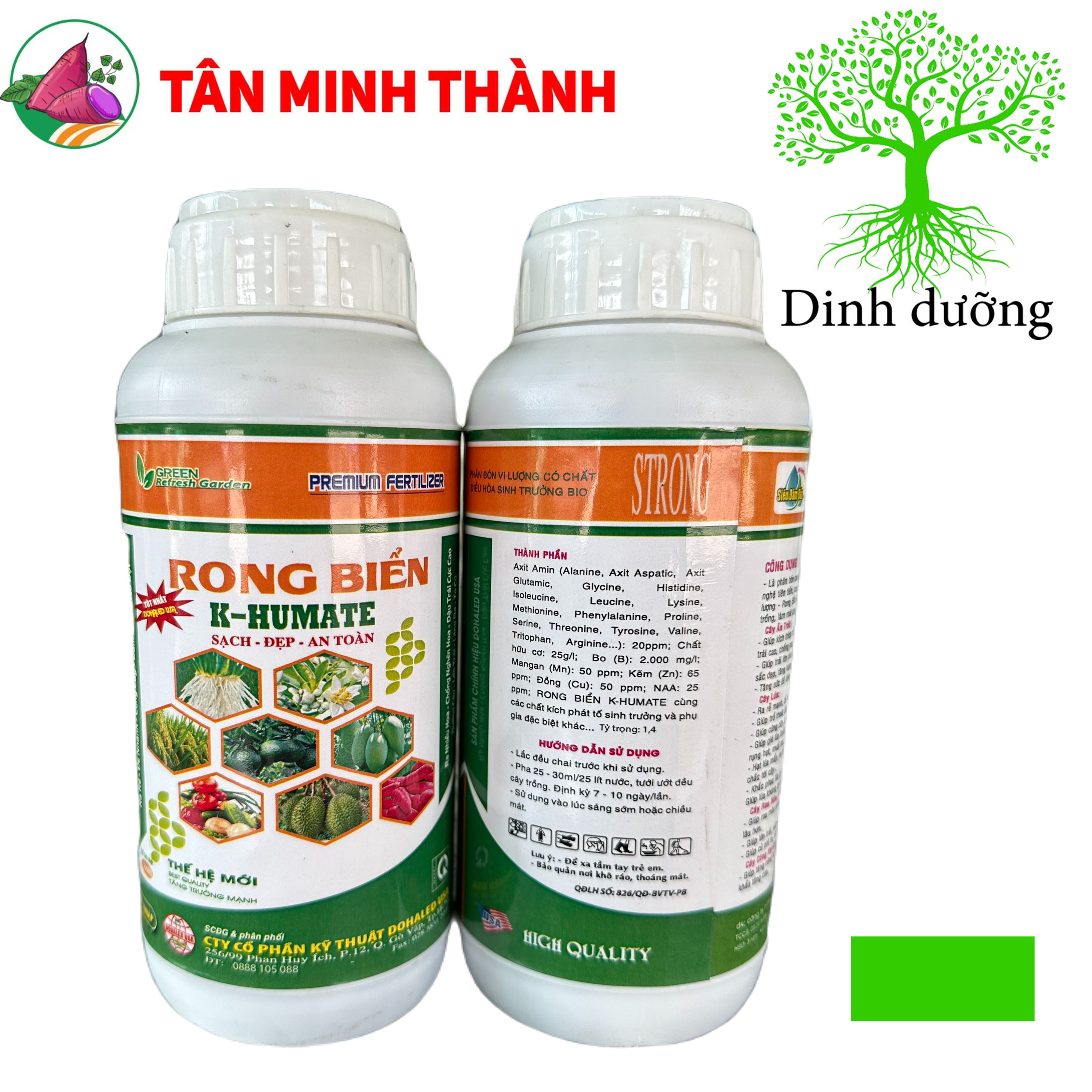 Rong biển K-Humate - Thuốc bung chồi, kéo đọt, ra rễ, đẻ nhánh, ra hoa, đậu trái, to trái, to củ, nặng ký, cứng cây