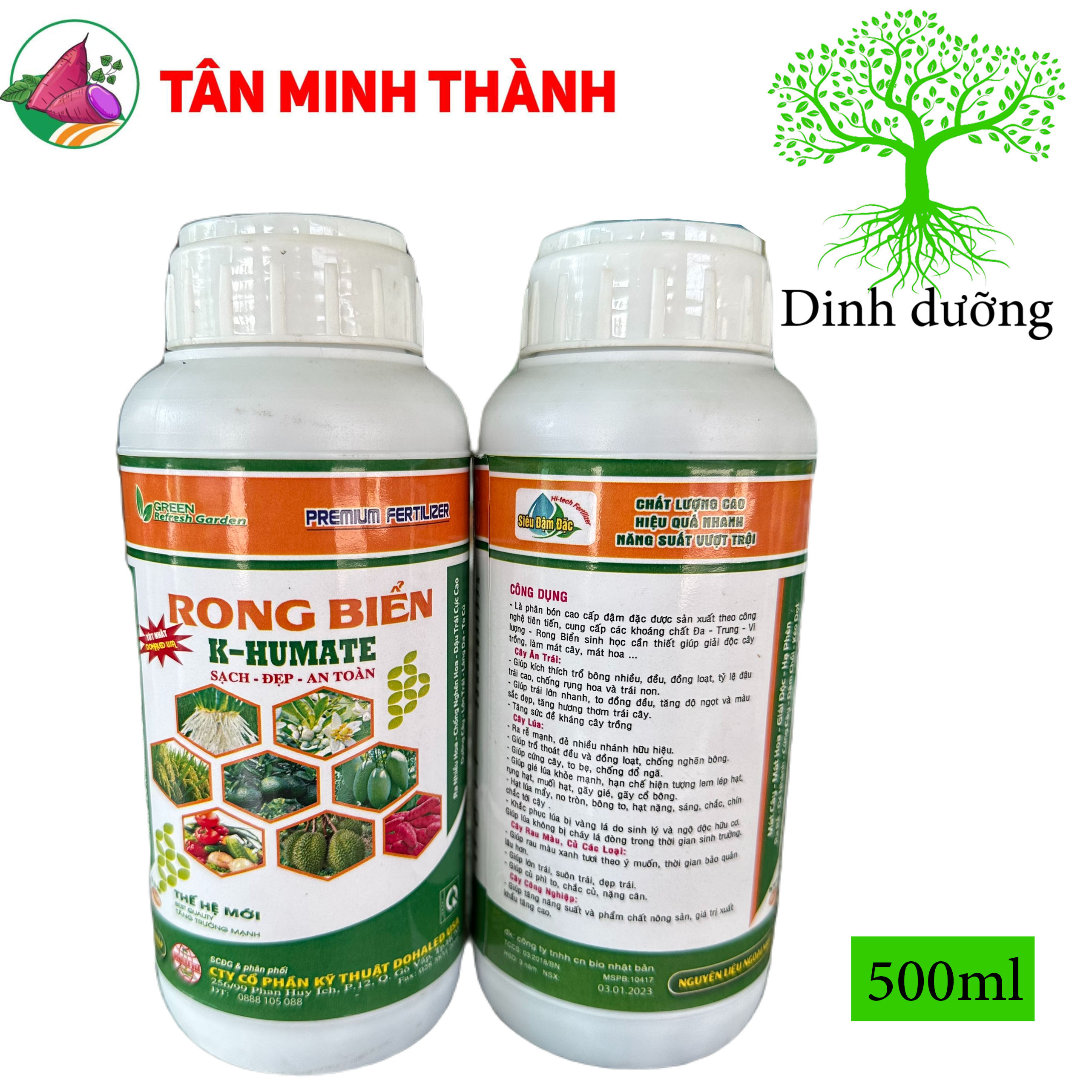 Rong biển K-Humate - Thuốc bung chồi, kéo đọt, ra rễ, đẻ nhánh, ra hoa, đậu trái, to trái, to củ, nặng ký, cứng cây