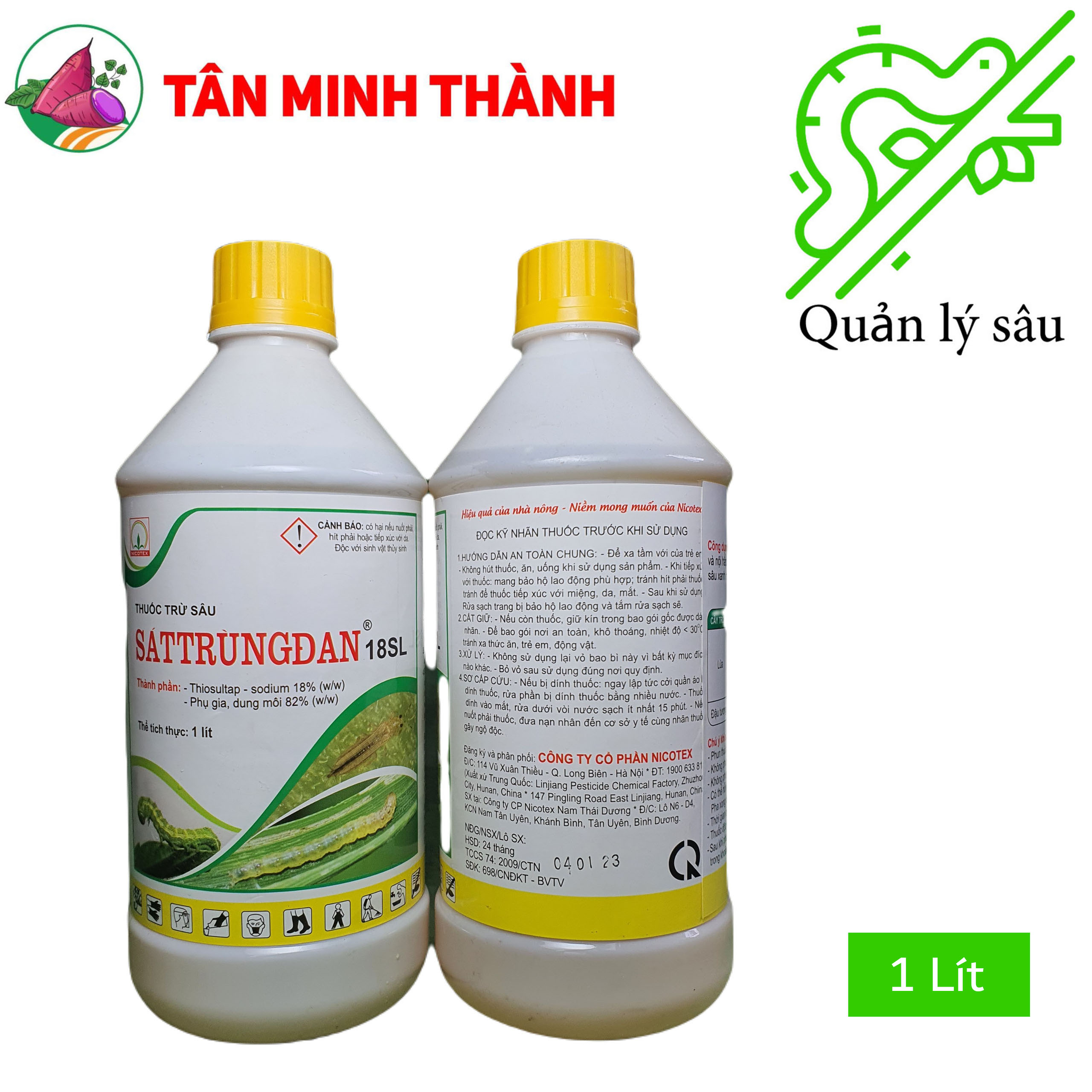Sattrungdan 18SL - Thuốc trừ sâu cuốn lá, bọ trĩ, sâu xanh da láng, sâu ăn lá