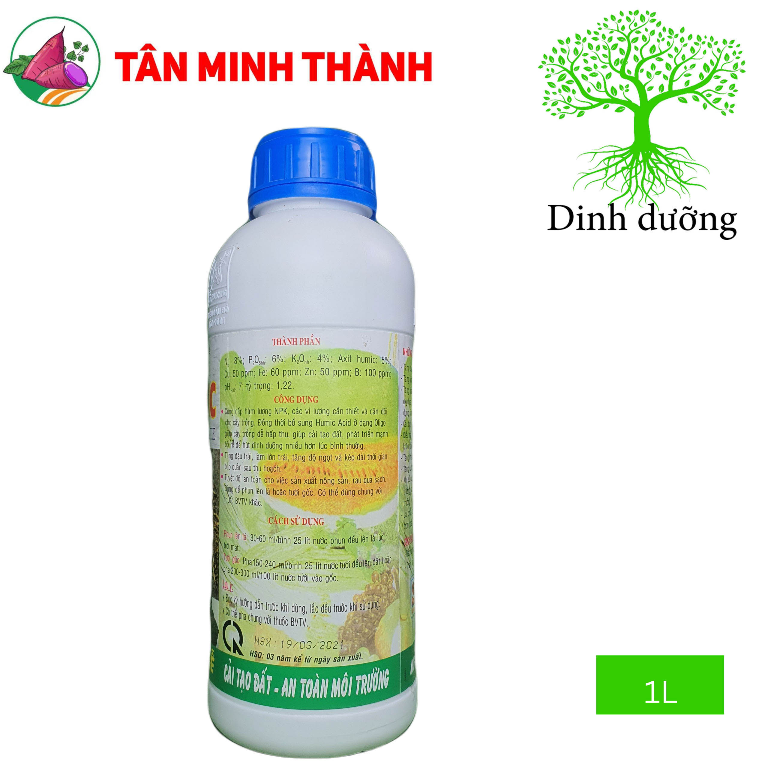 Siêu Humic Demax 1001 Đầu Bò - Kích thích ra rễ, cải tạo đất, đậu trái, lớn trái, tăng độ ngọt 