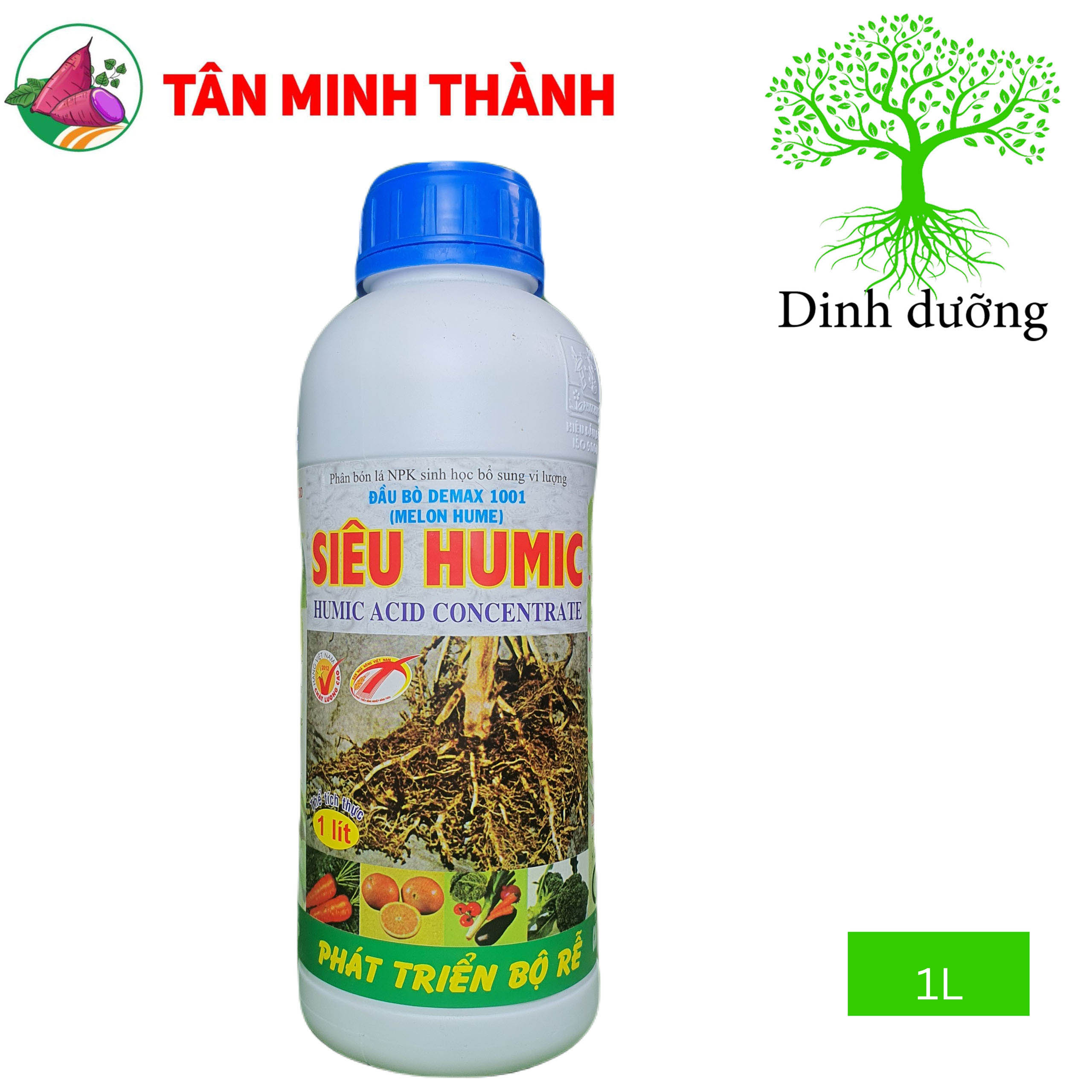 Siêu Humic Demax 1001 Đầu Bò - Kích thích ra rễ, cải tạo đất, đậu trái, lớn trái, tăng độ ngọt 