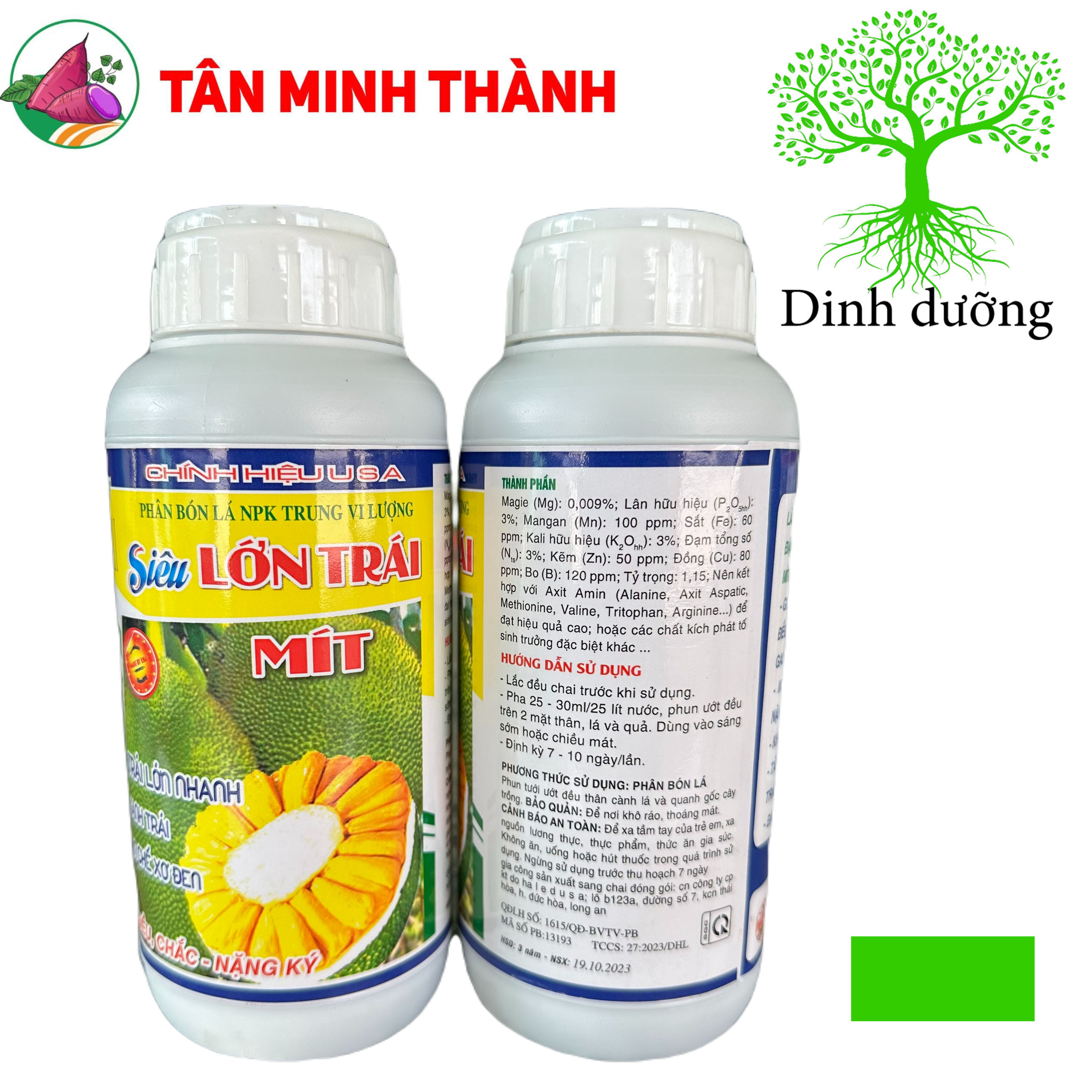 Siêu Lớn Trái Mít -Thuốc lớn trái nhanh, xanh trái, hạn chế sơ đen, to đều, chắc múi, nặng ký, nở gai, giảm méo trái