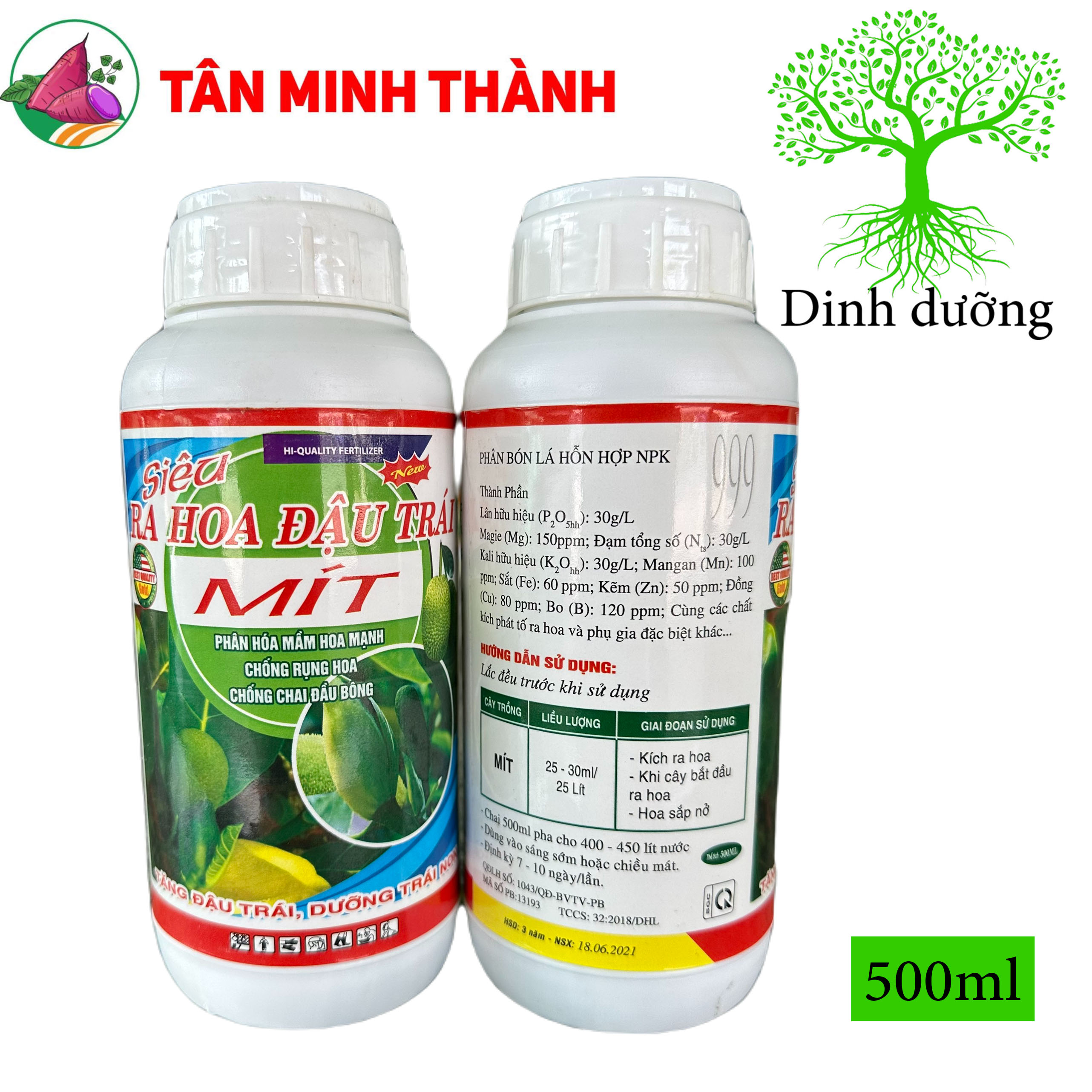 Siêu ra hoa đậu trái Mít 999 - Phân hóa mầm hoa, đậu trái chống rụng hoa, chống chai đầu bông